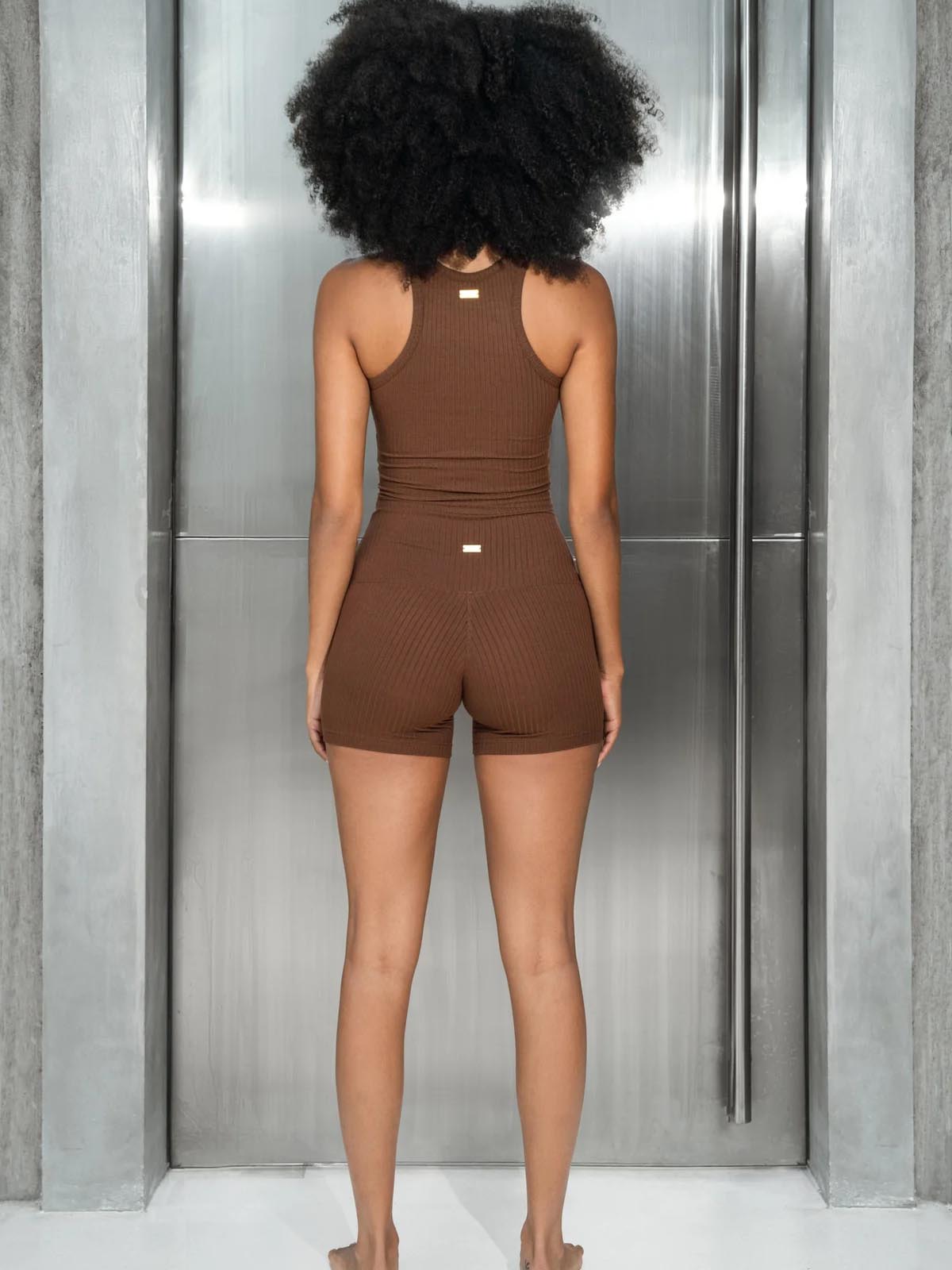 Studio K Rib 4" Shorts Chocolate