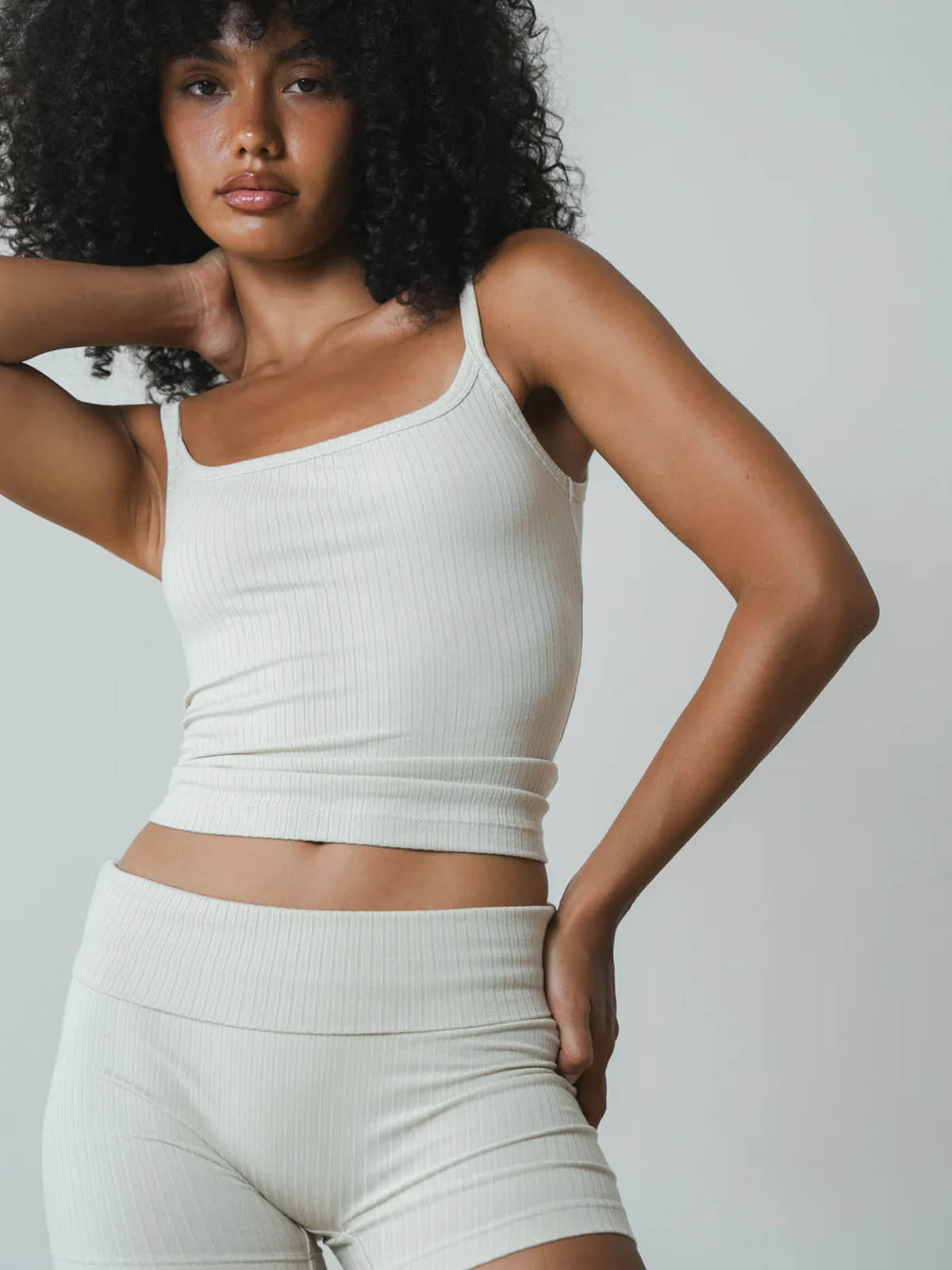 Studio K Rib 4" Shorts Ivory
