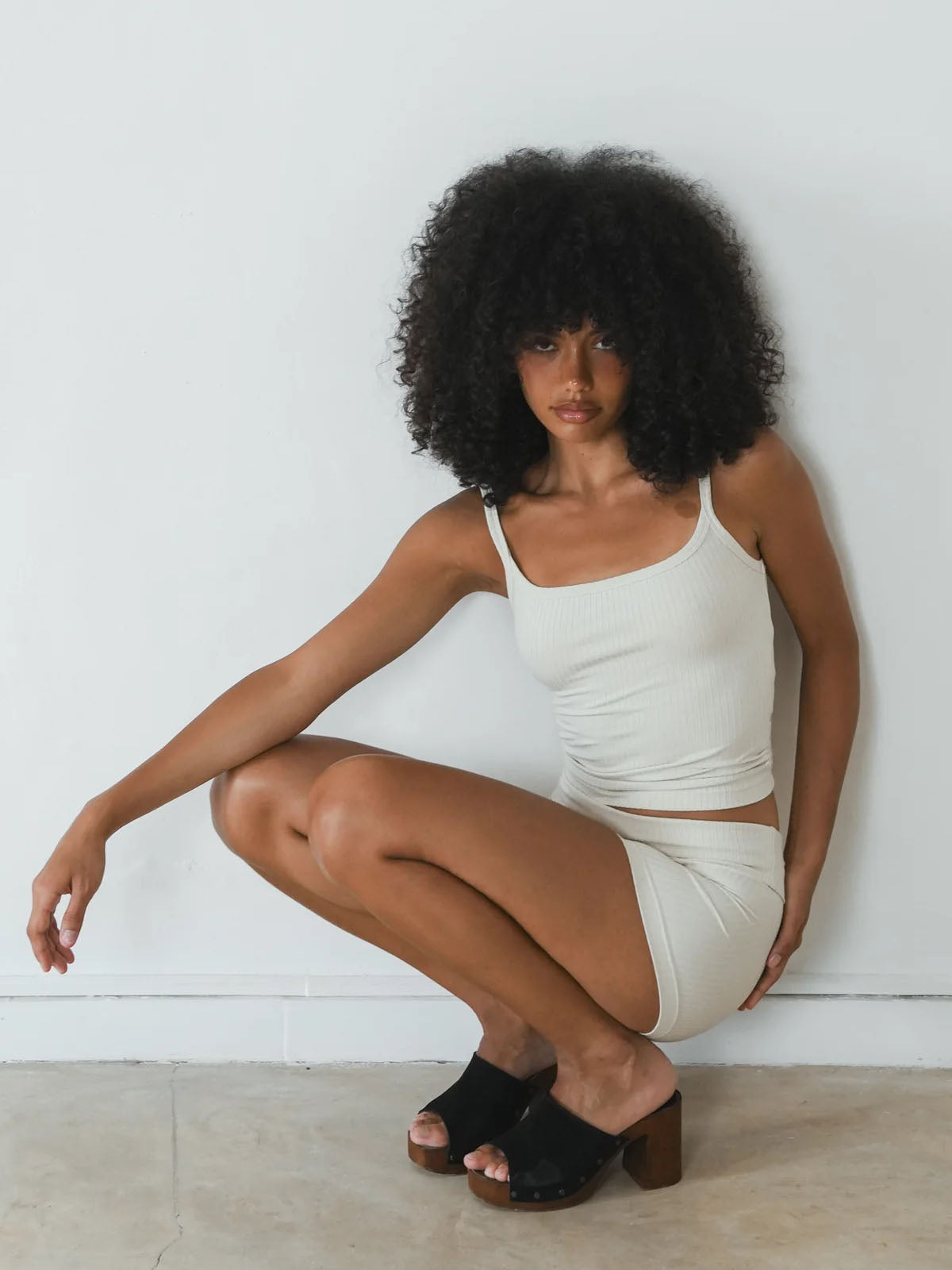 Studio K Rib Singlet Ivory