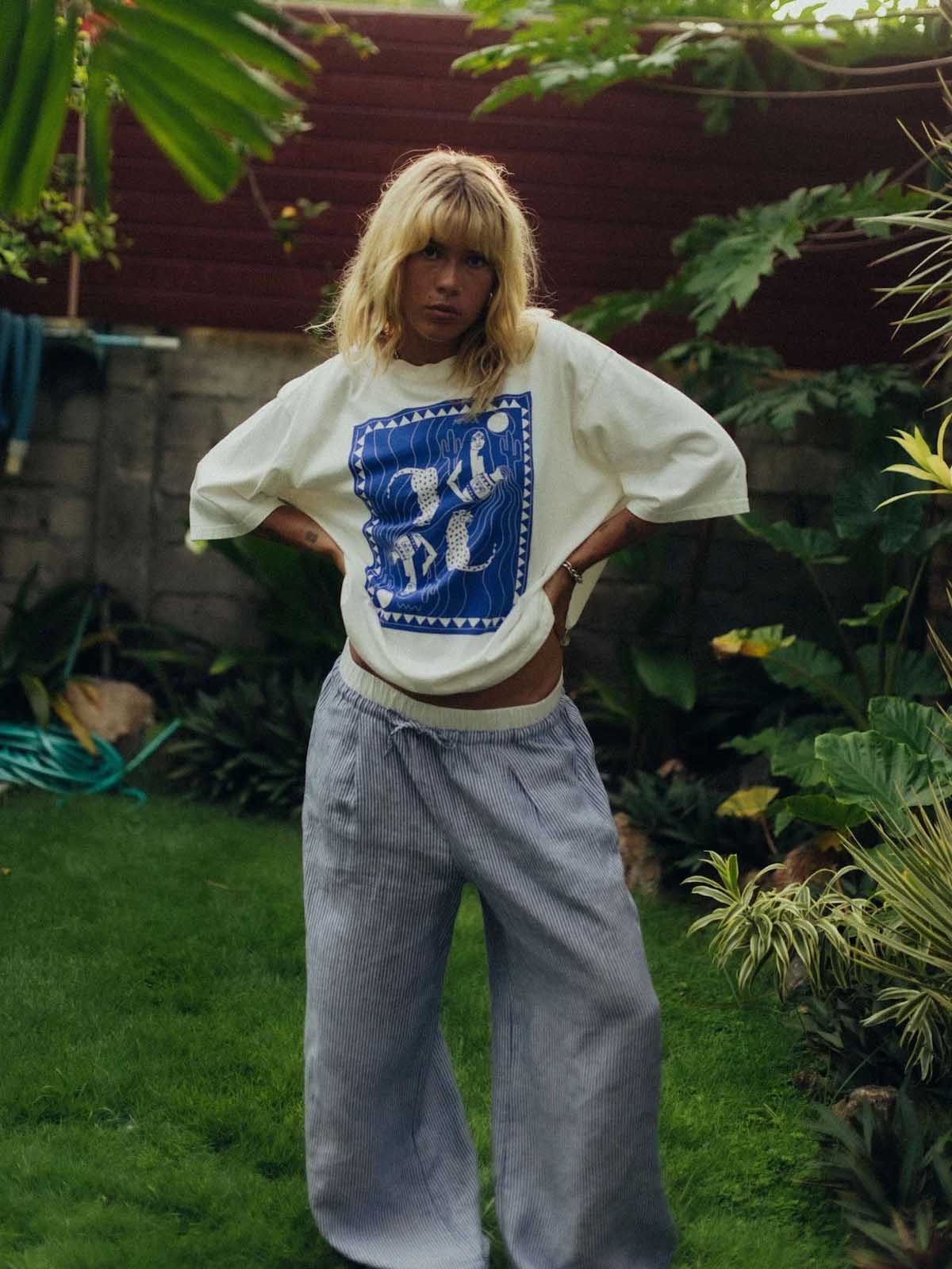 Surf Inc Aqua Box Tee Vintage White