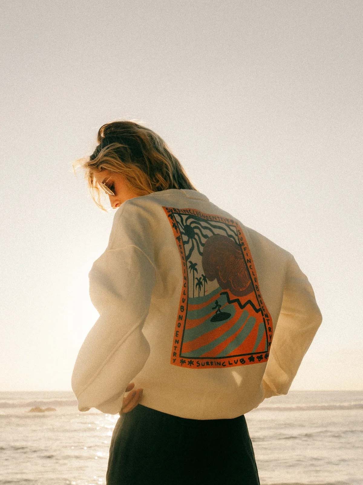 Surf Inc Organic Wave Sweat Vintage White