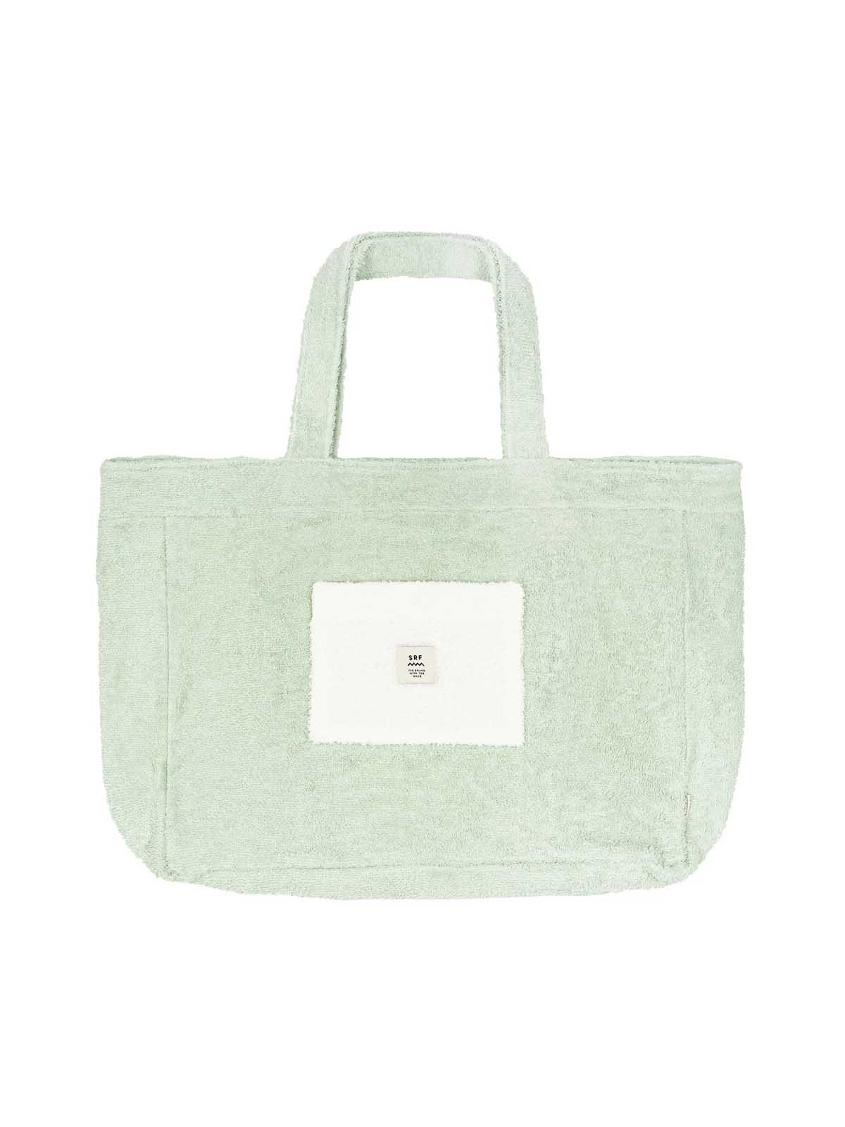 Surf Inc Two Sided Frotte Beach Bag White Sage