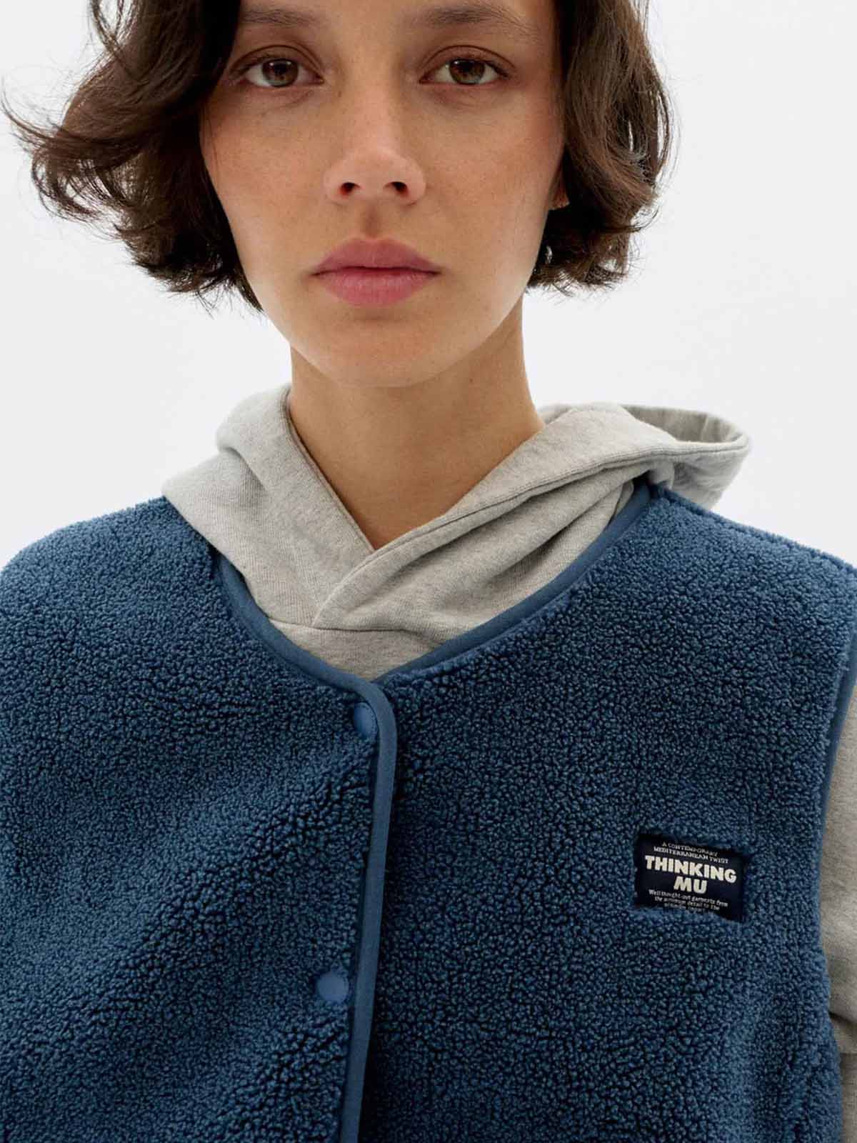 Thinking Mu Fuzz Jay Vest Blue