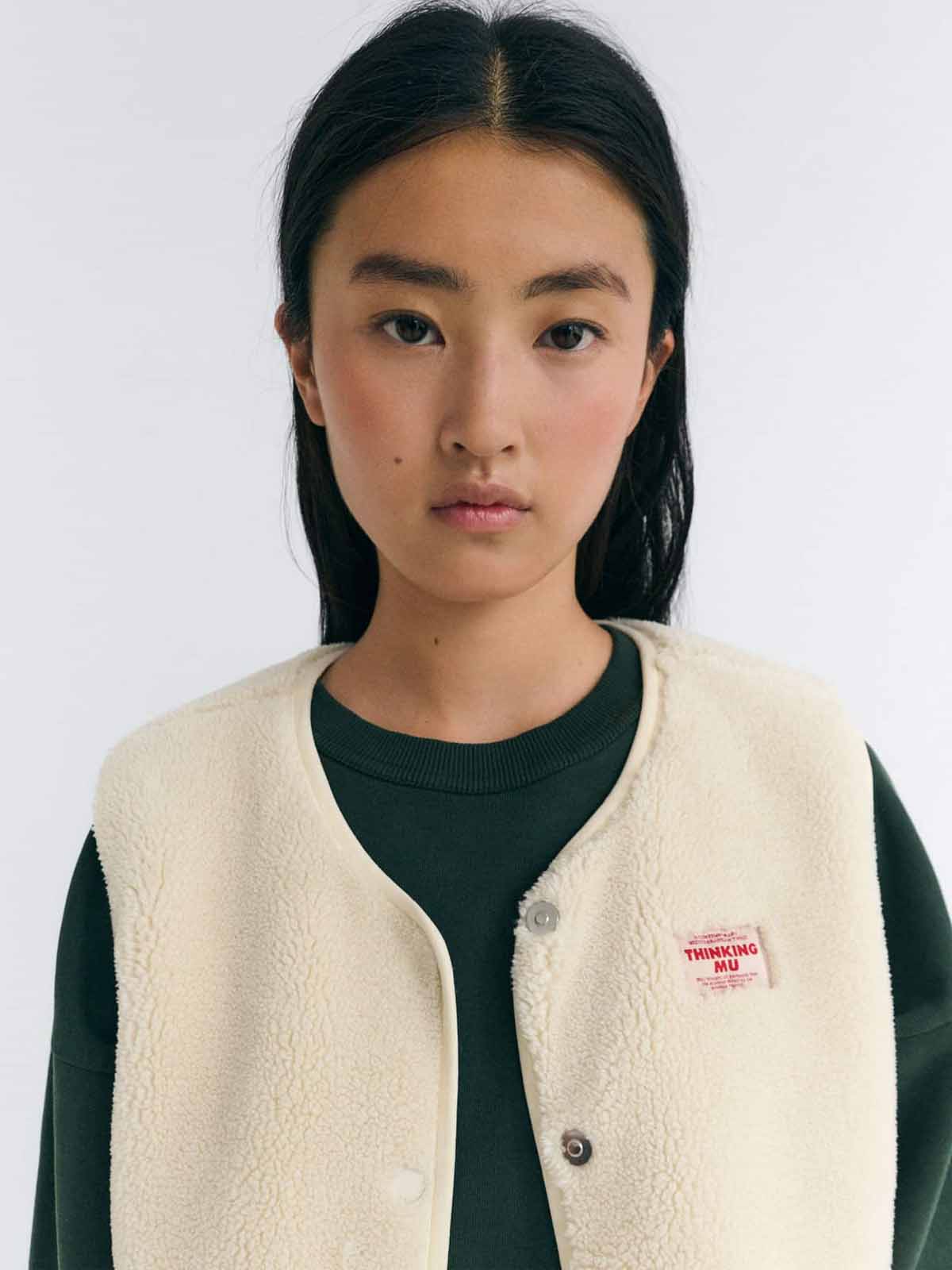 Thinking Mu Ivory Jay Vest Ecru