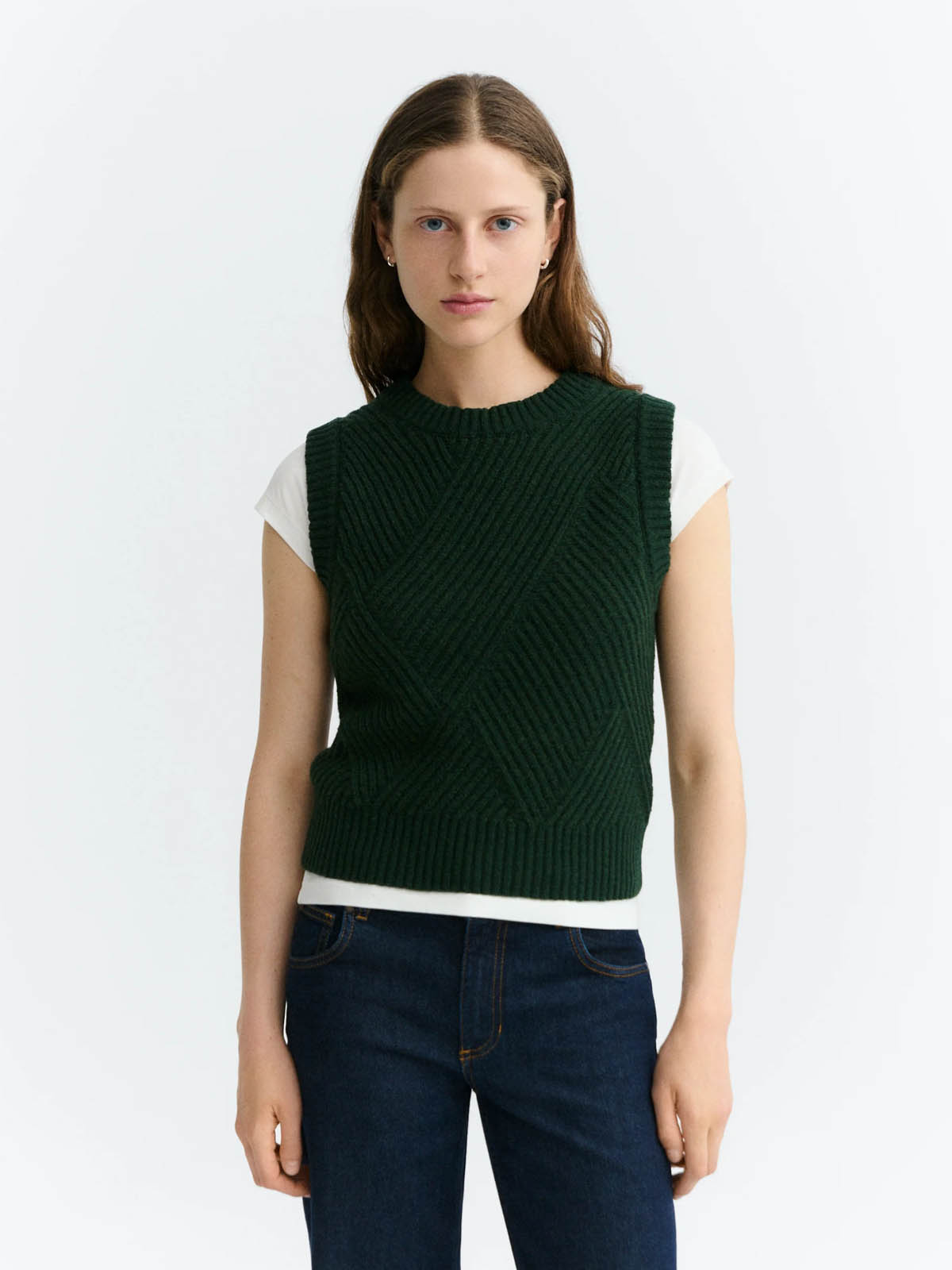 Thinking Mu Kaia Knitted Vest Green