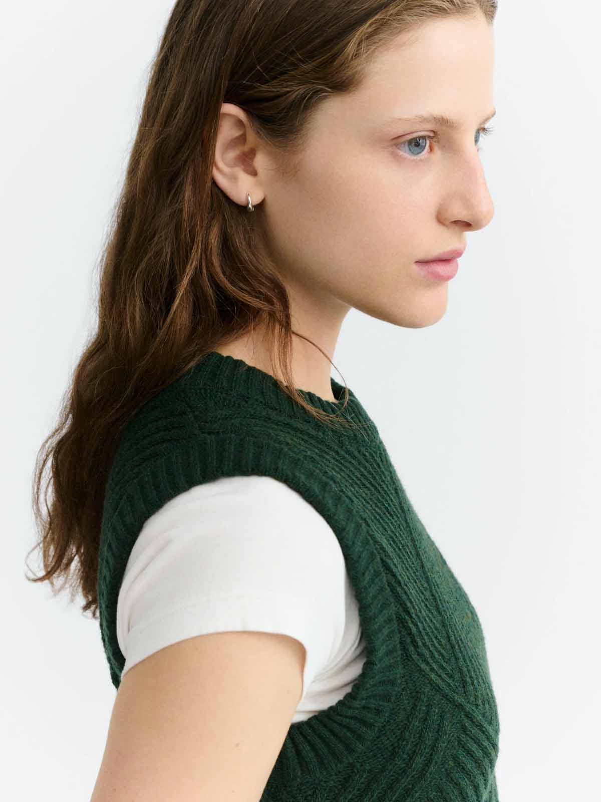 Thinking Mu Kaia Knitted Vest Green