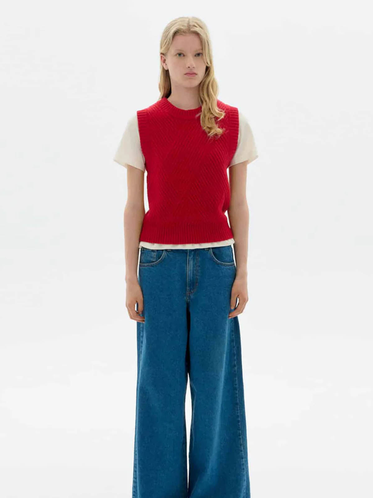 Thinking Mu Kaia Knitted Vest Red