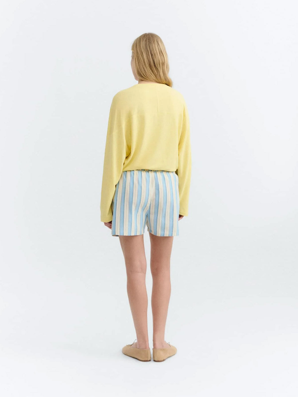 Thinking Mu Messina Stripes Geranio Shorts