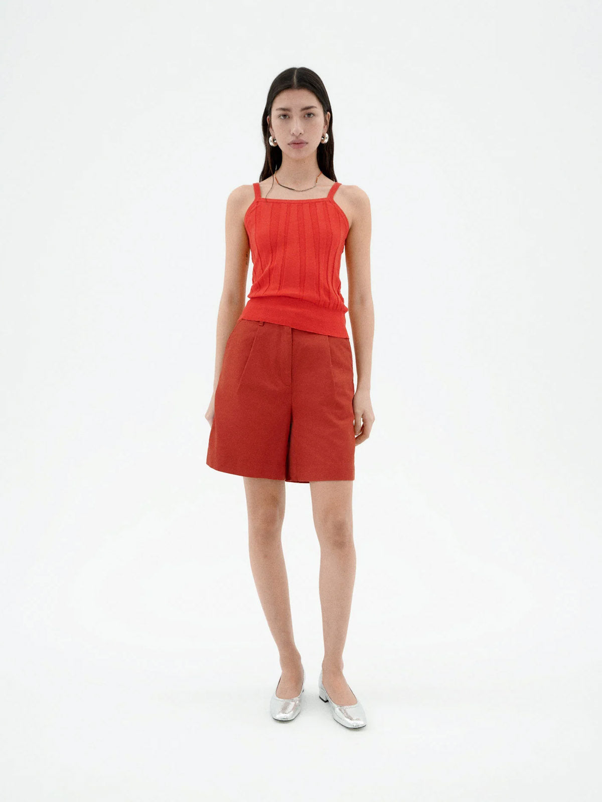 Thinking Mu Orange Red Hemp Lia Shorts