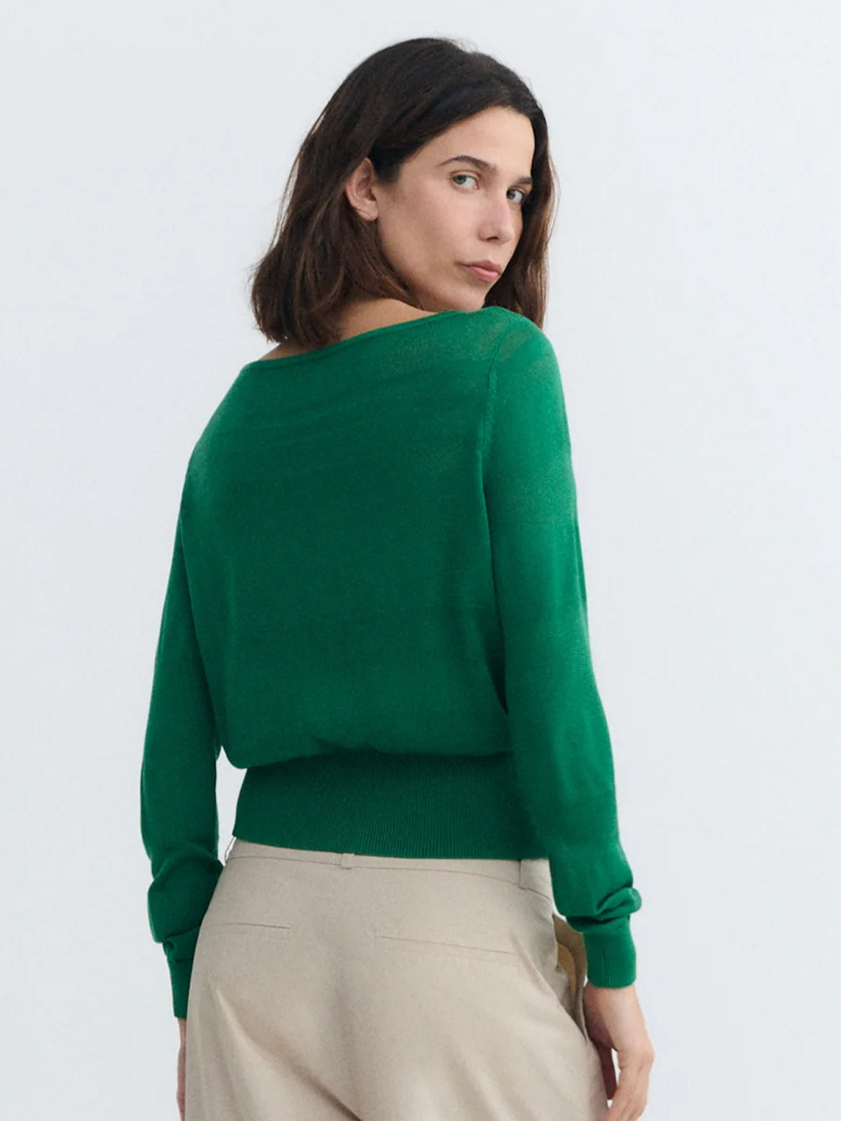 Thinking Mu Raven Knitted Sweater Green