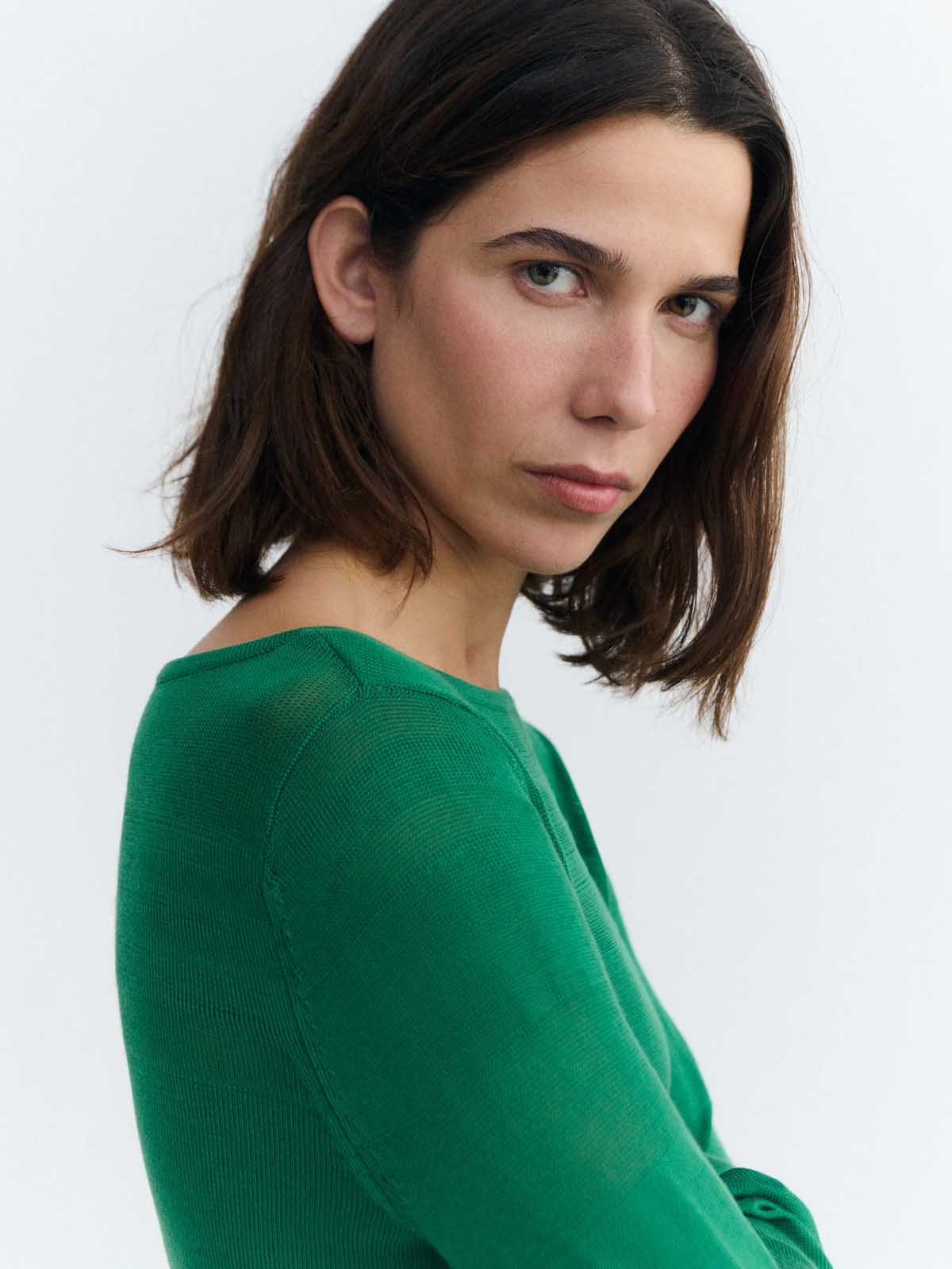 Thinking Mu Raven Knitted Sweater Green