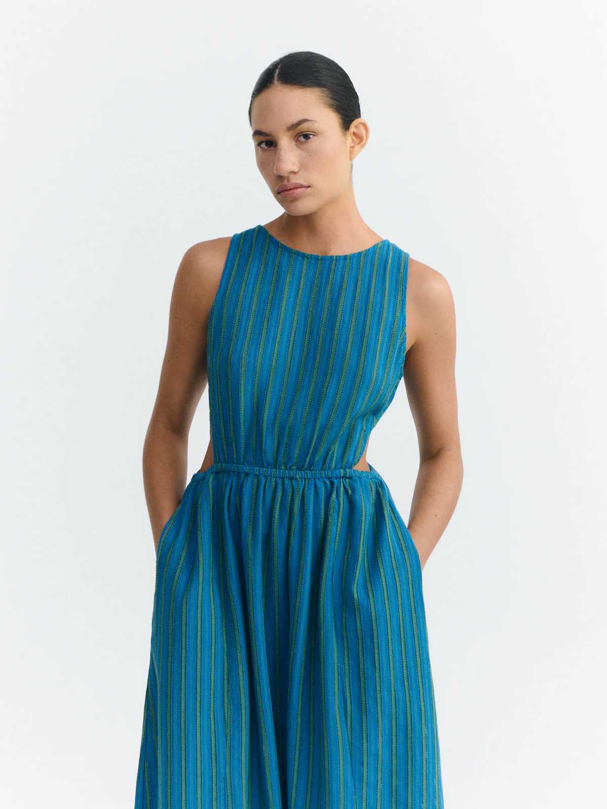 Thinking Mu Windsor Stripes Kin Dress