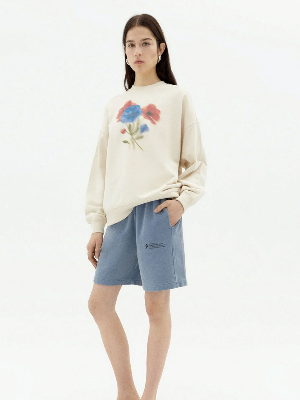 Thinking Mu Sweatshirt Jimena Blurry Flower