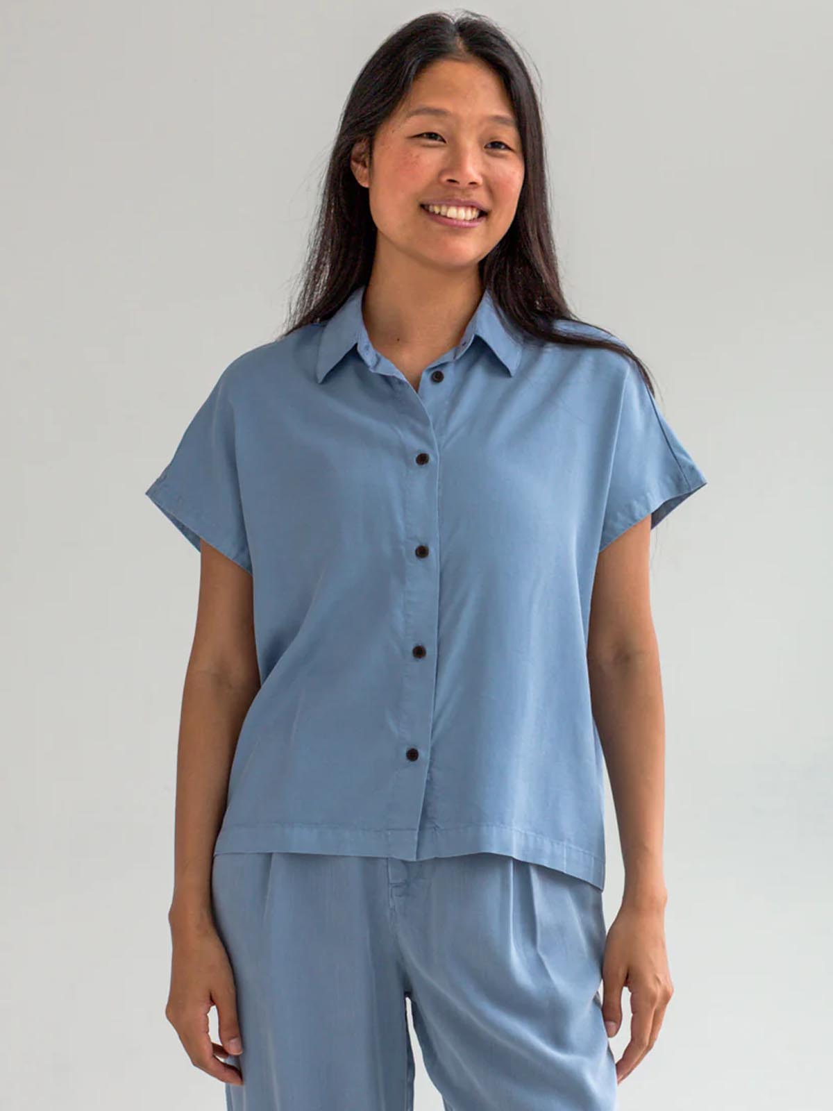 Twothirds Cannes SS Shirt Denim Blue