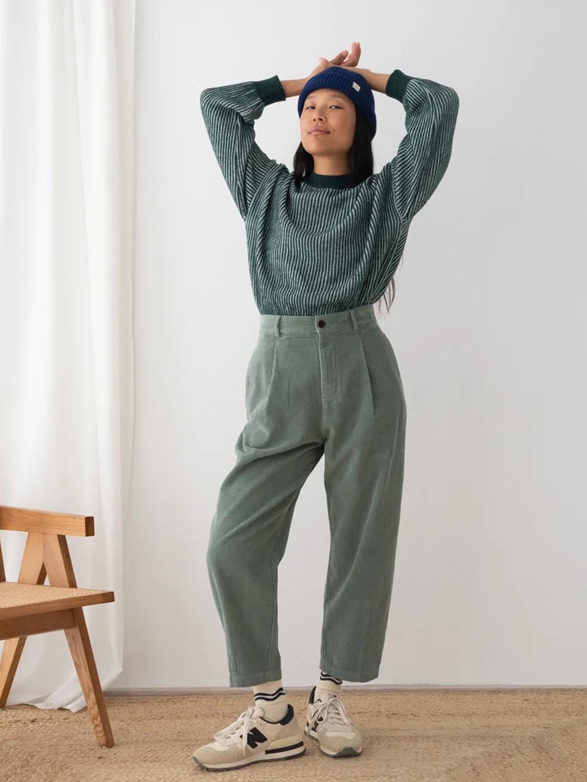 Twothirds Haruku Corduroy Pants Washed Green