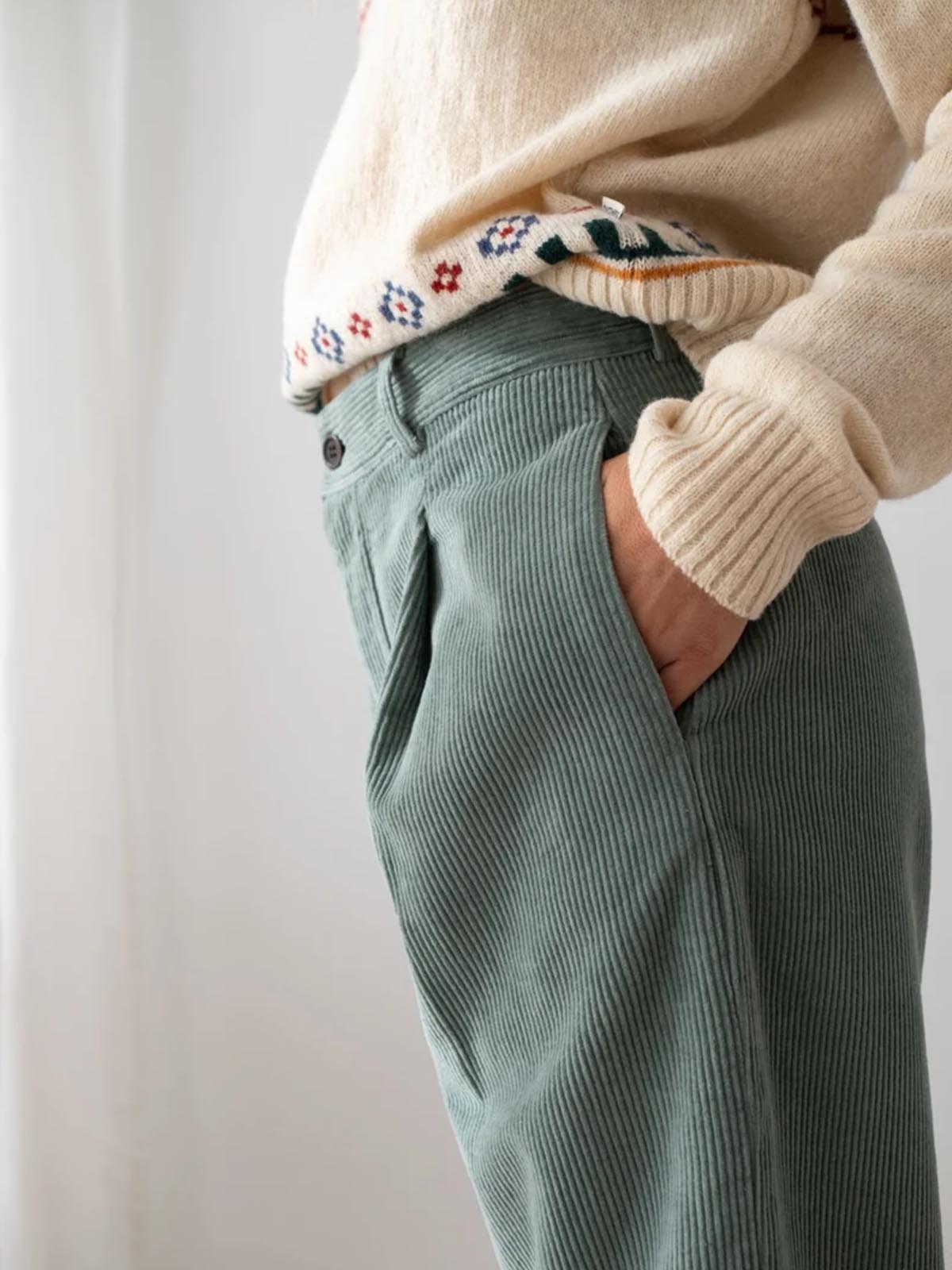 Twothirds Haruku Corduroy Pants Washed Green