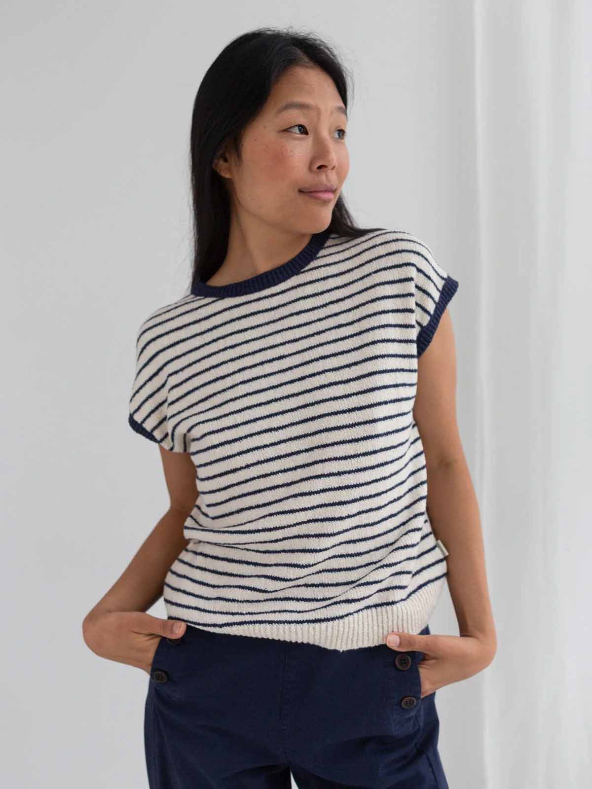 Twothirds Marinella T-Shirt Cobalt Stripes