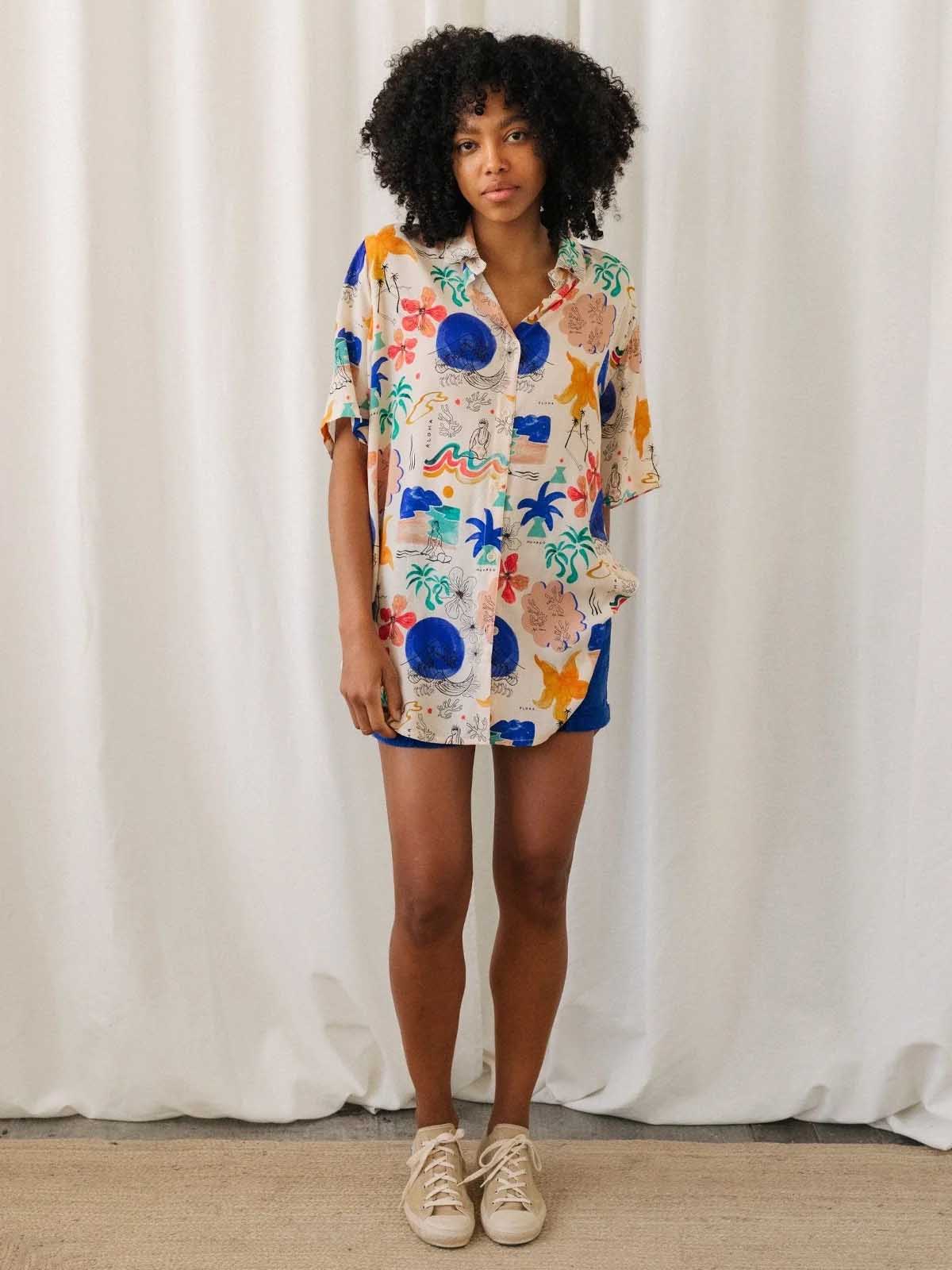 Twothirds Stora Herro Blouse Surf Abstract