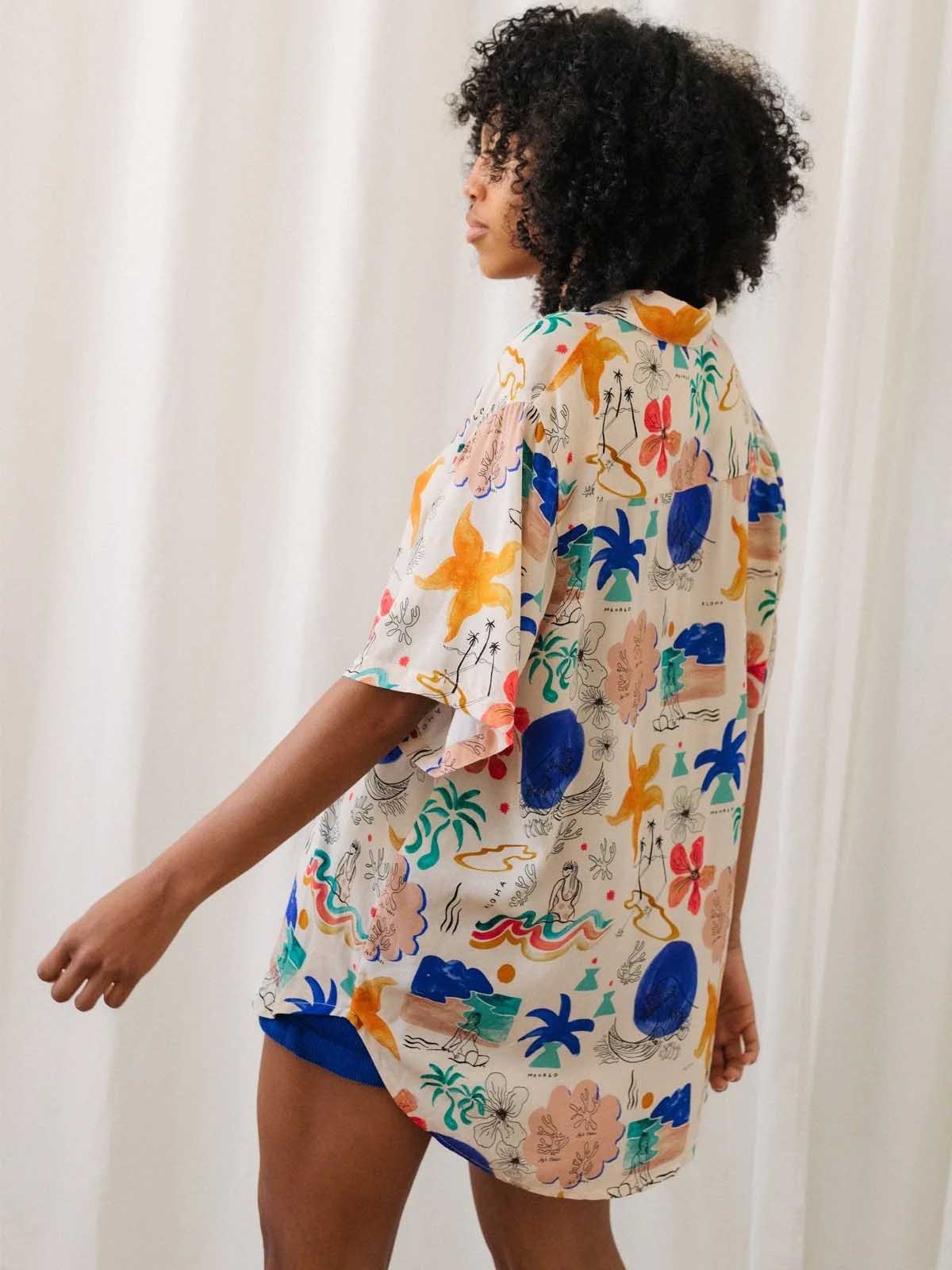 Twothirds Stora Herro Blouse Surf Abstract