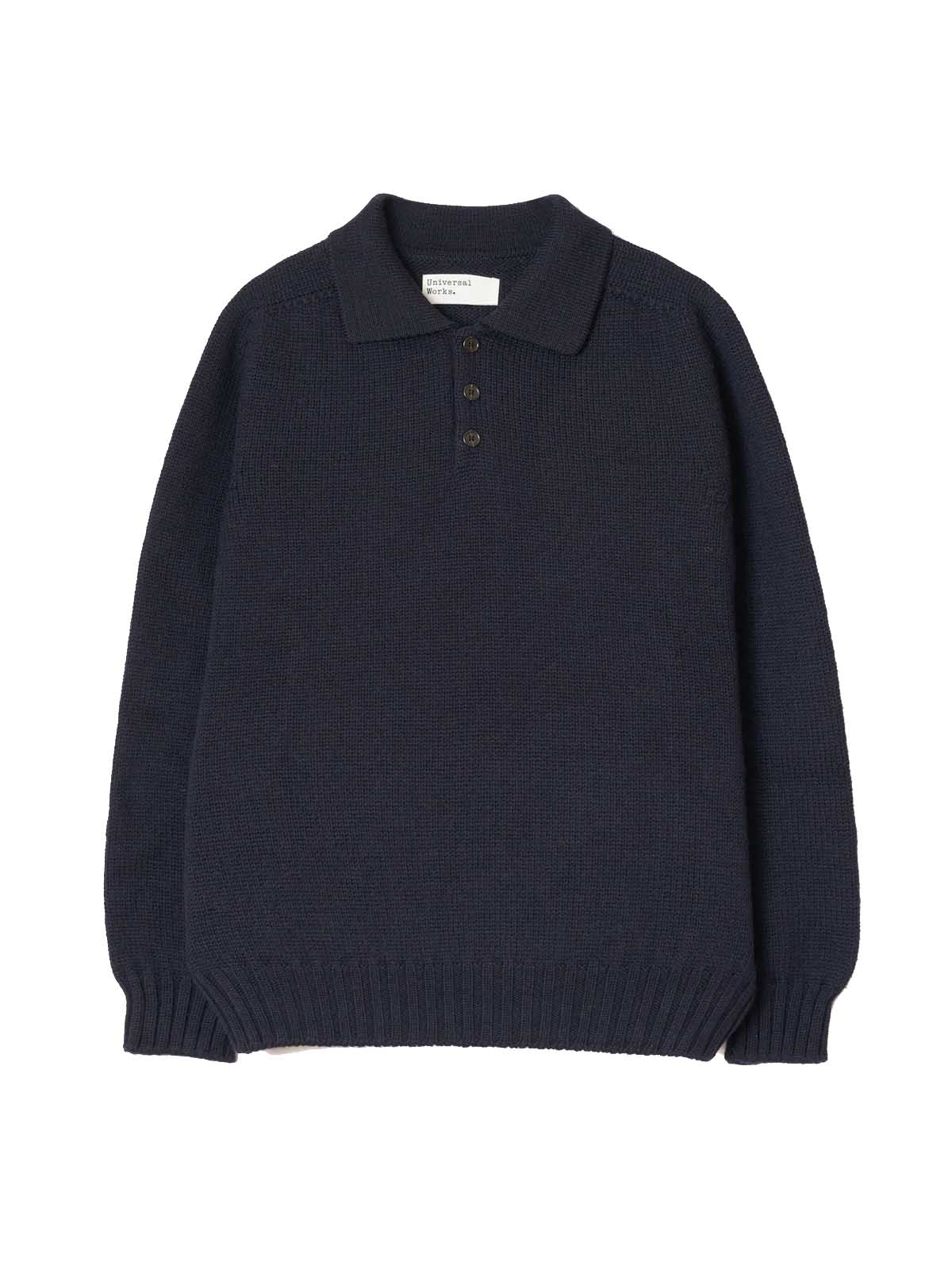 Universal Works Curtis Wool Sweater Shetland Wild Navy