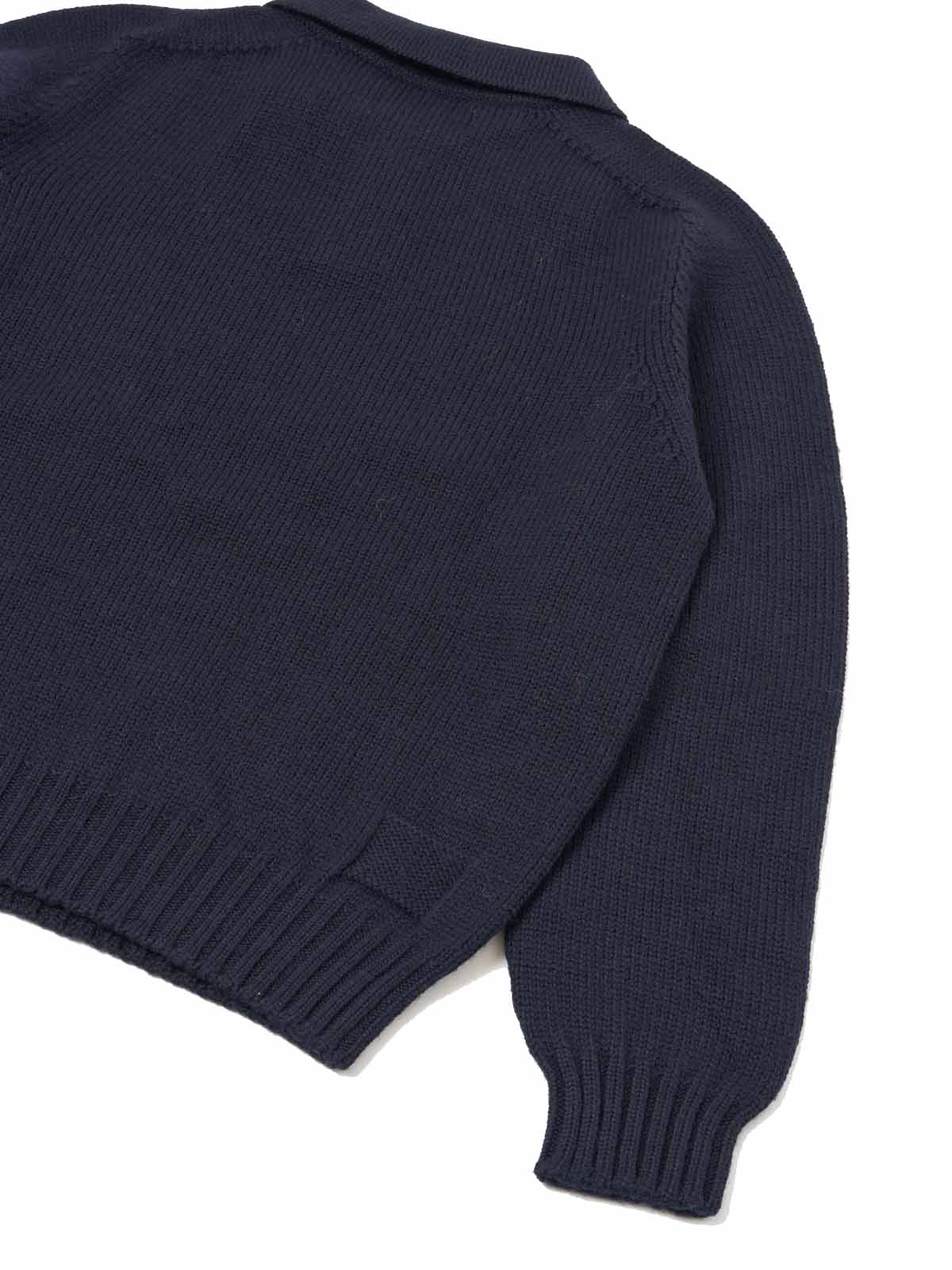 Universal Works Curtis Wool Sweater Shetland Wild Navy