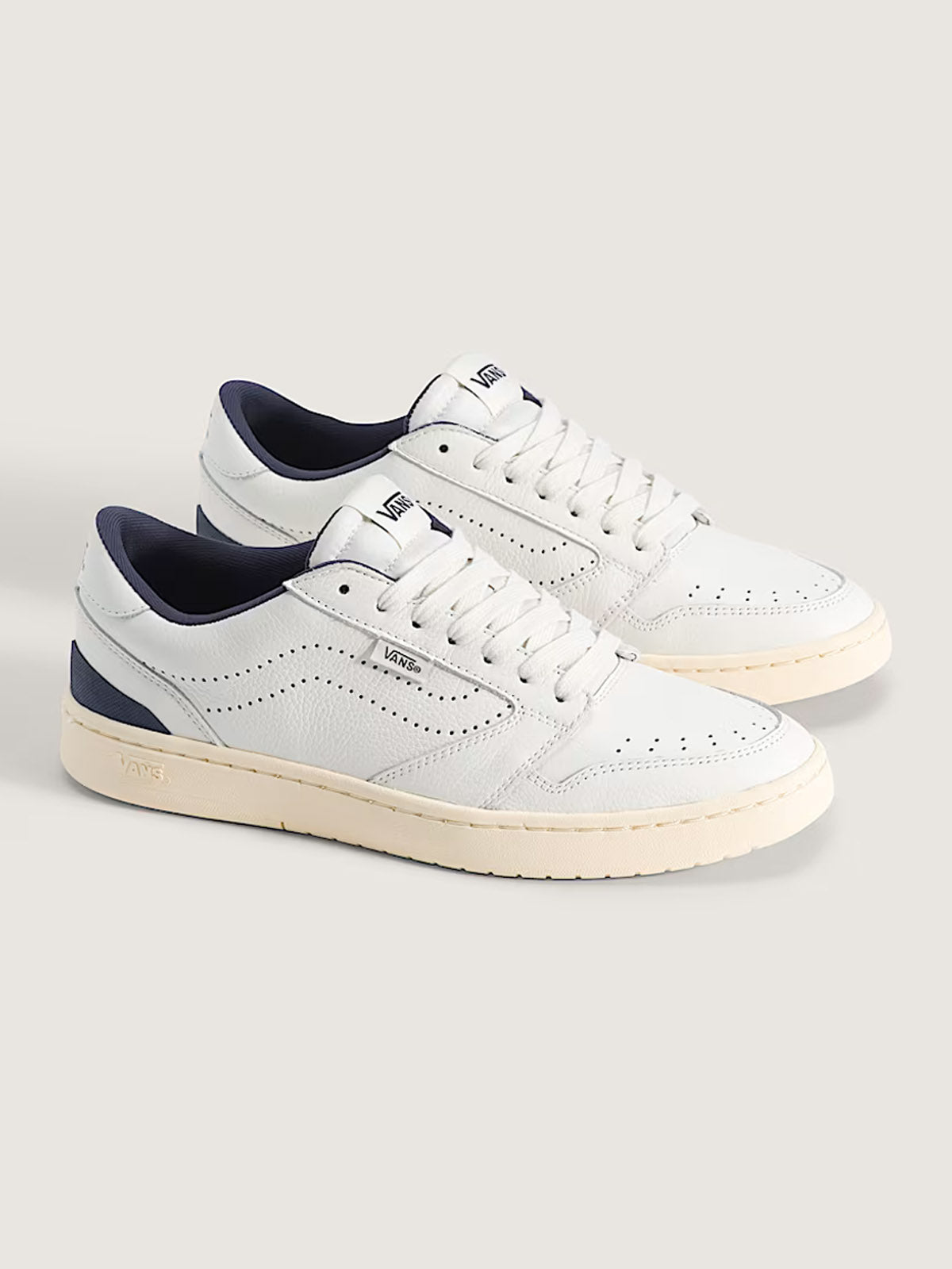 Vans Court Low White Navy