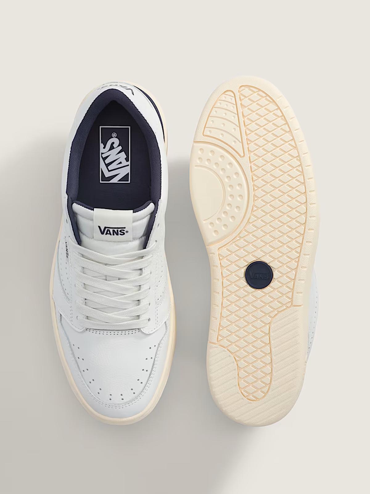 Vans Court Low White Navy