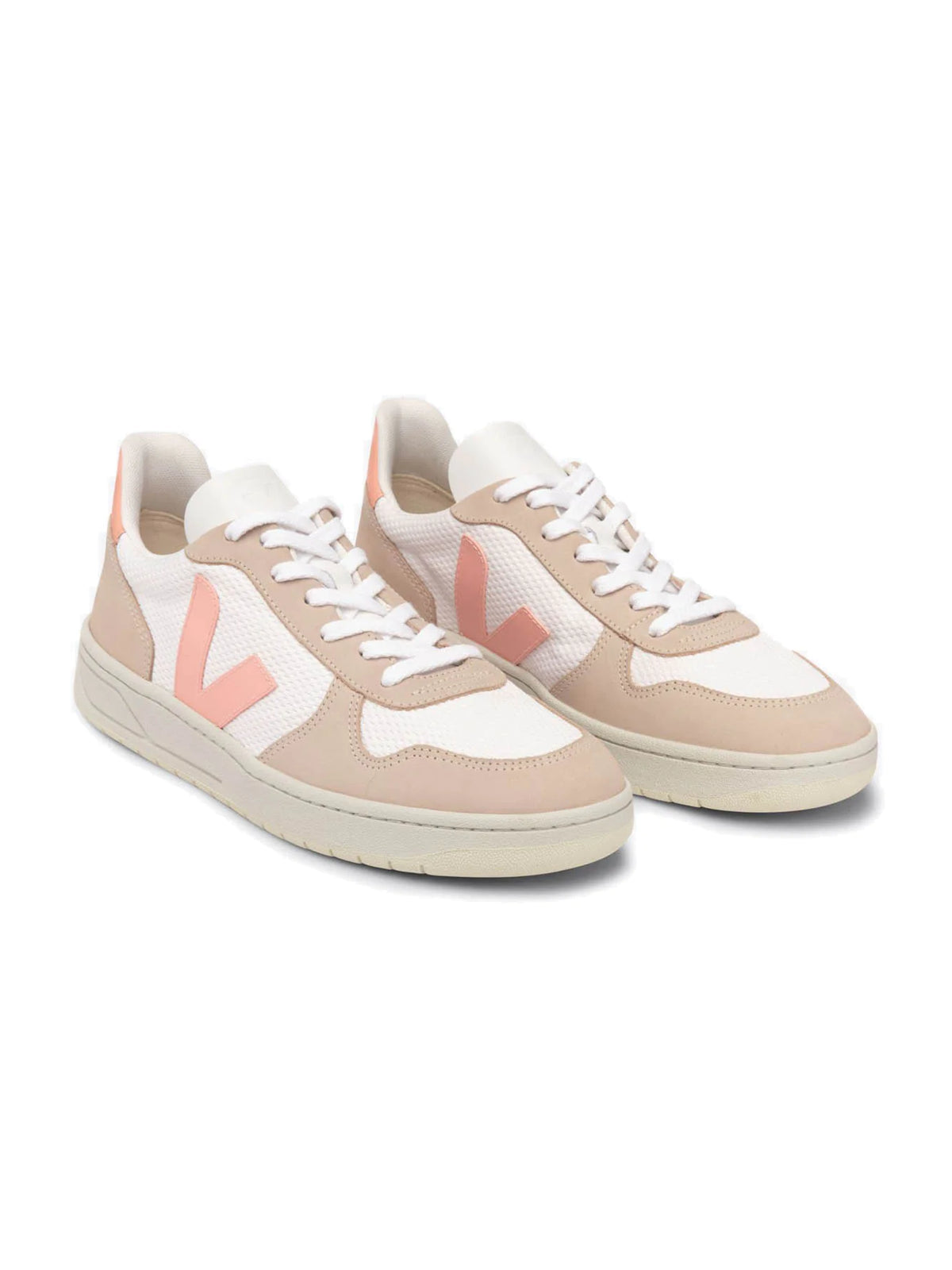 Veja V-10 Alveomesh White Bellini Almond