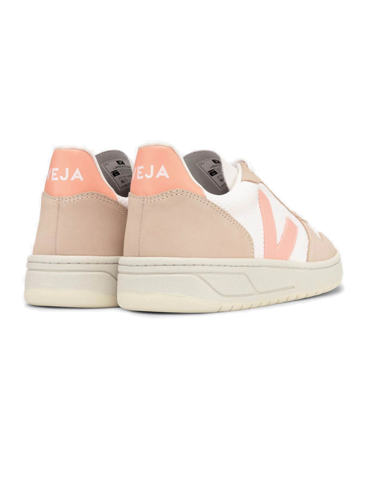Veja V-10 Alveomesh White Bellini Almond
