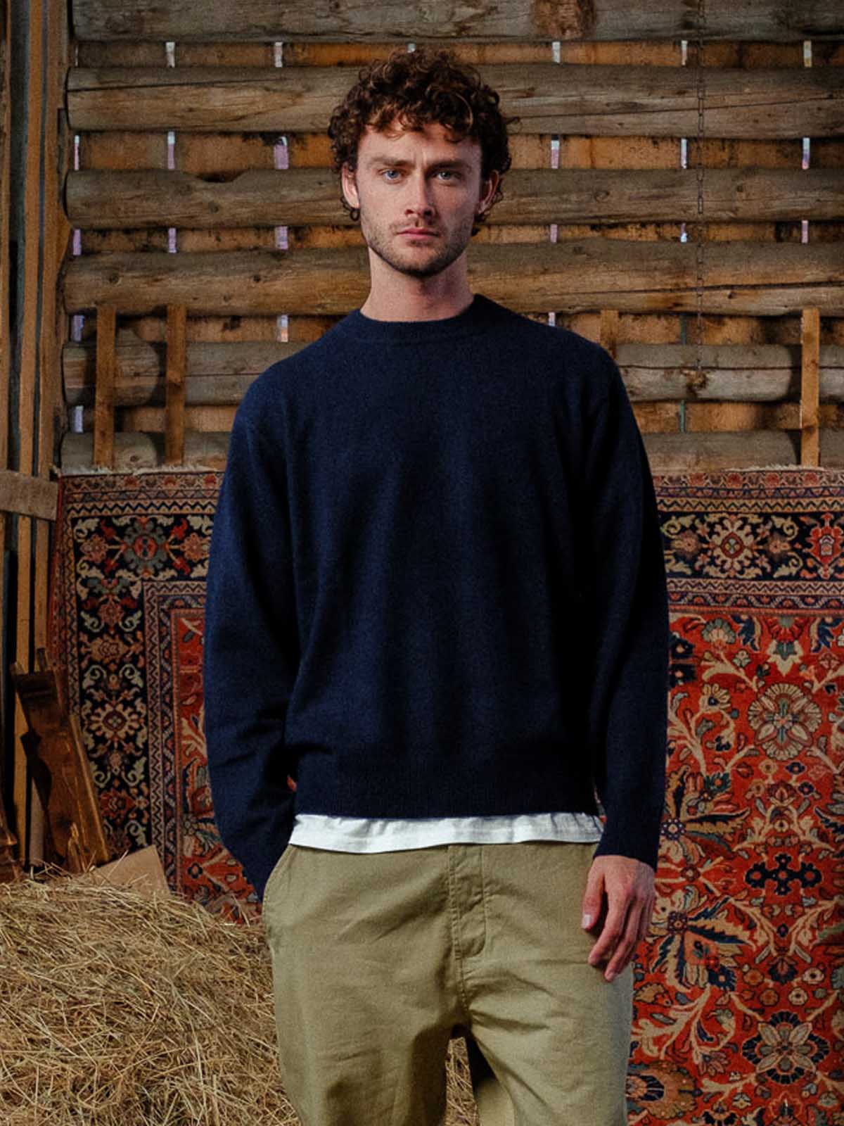Visitor Clothing Men's Pelagos Cashmere Sweater Navy