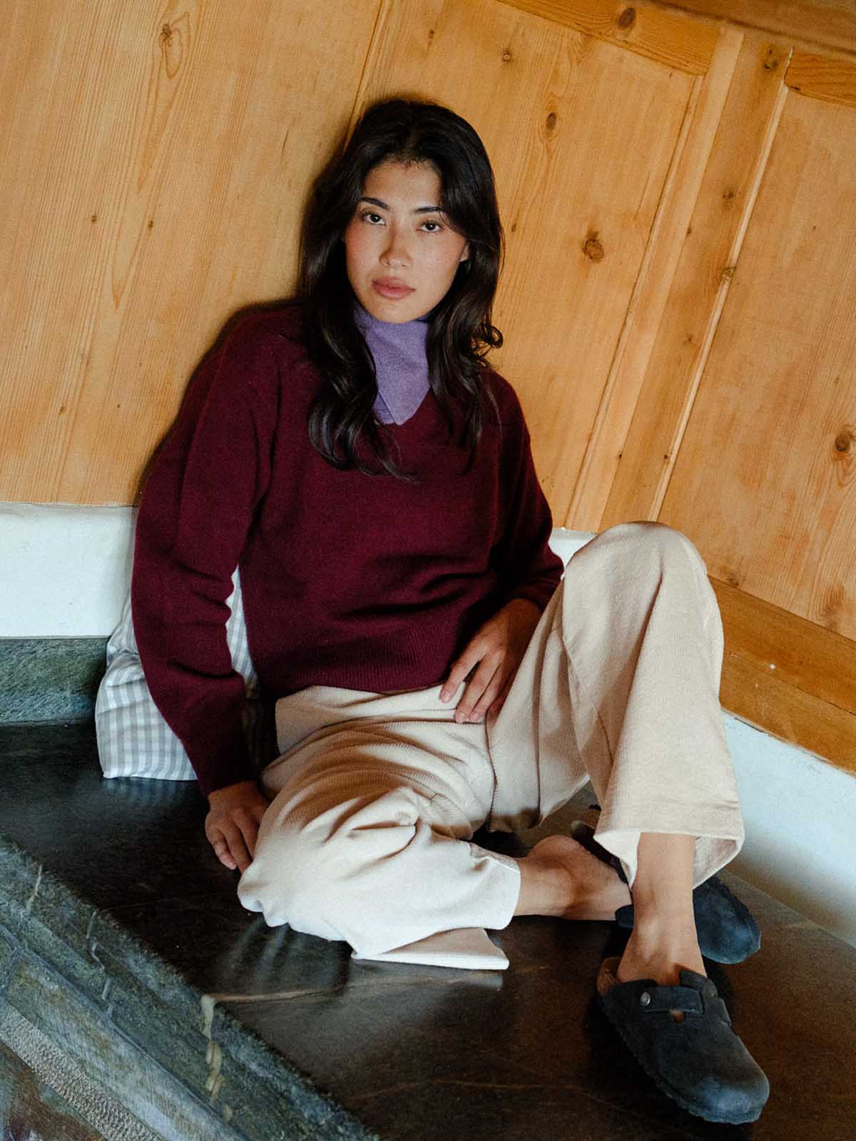 Visitor Clothing Women's Nereia Cashmere Sweater Claret