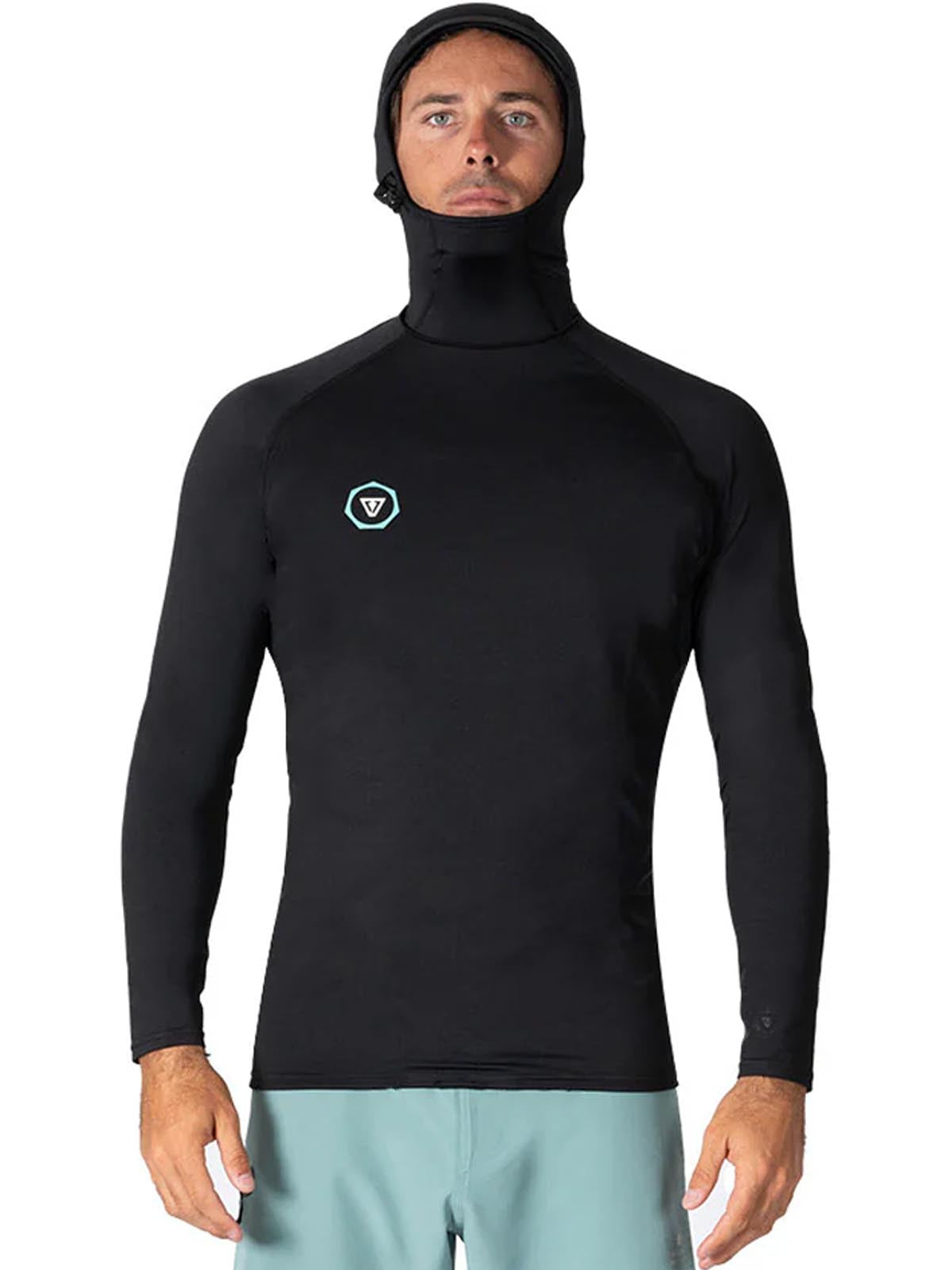 Vissla Warm Seas Eco Hooded LS Rash Guard Black