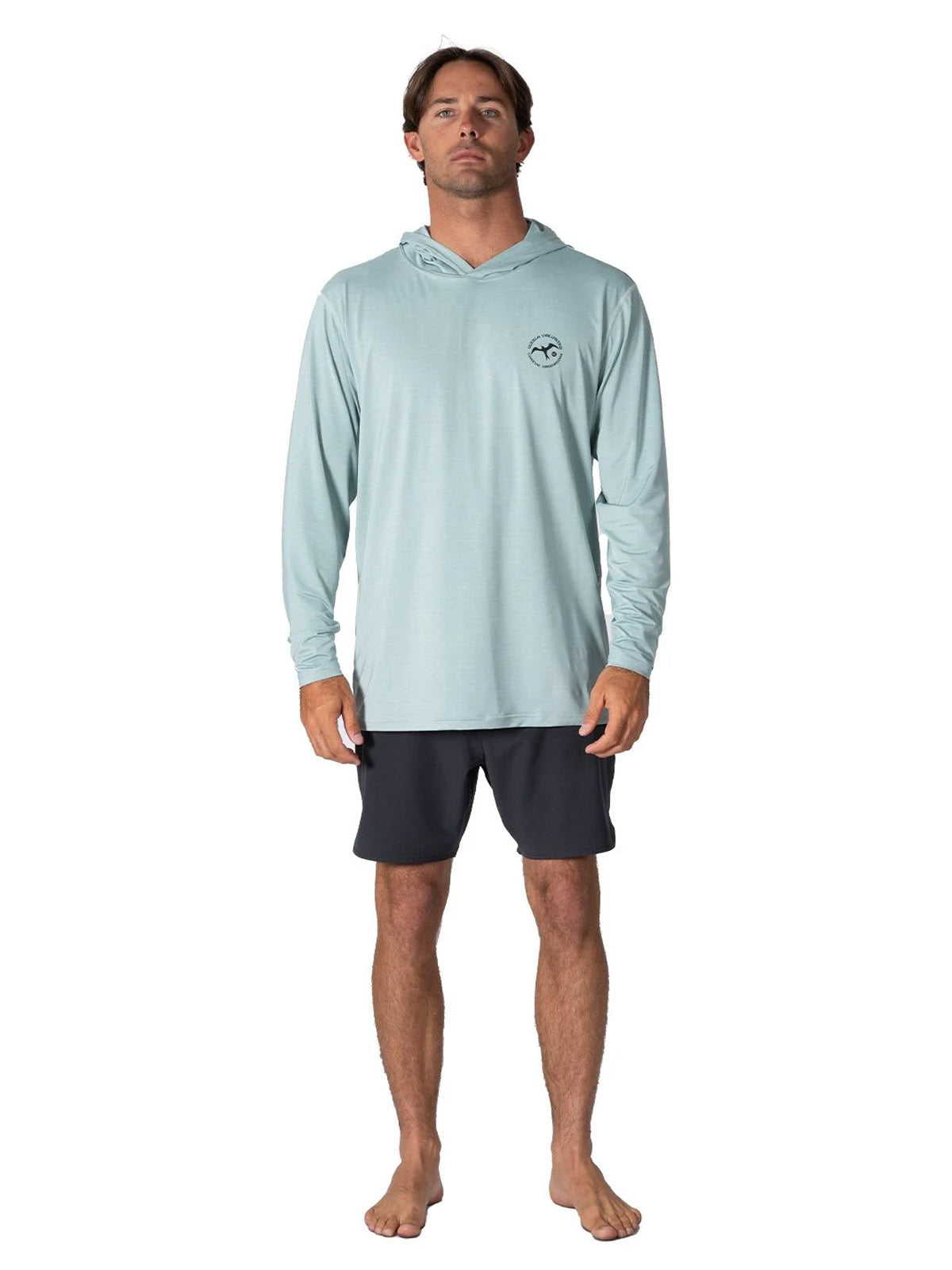 Vissla Twisted Eco Hooded LS Sun Shirt Sea Green