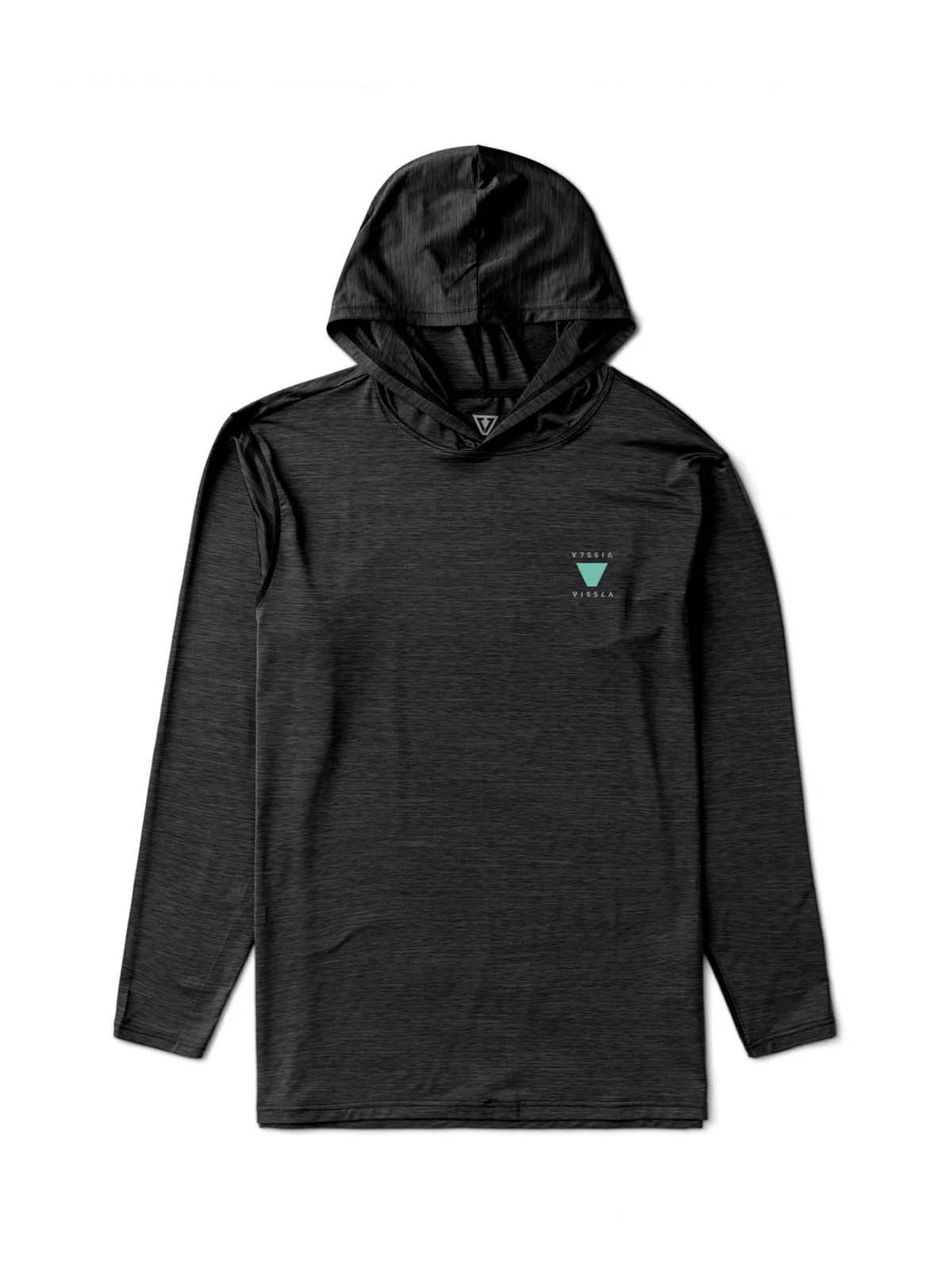 Vissla Twisted Eco Hooded LS Surf Tee Black Heather