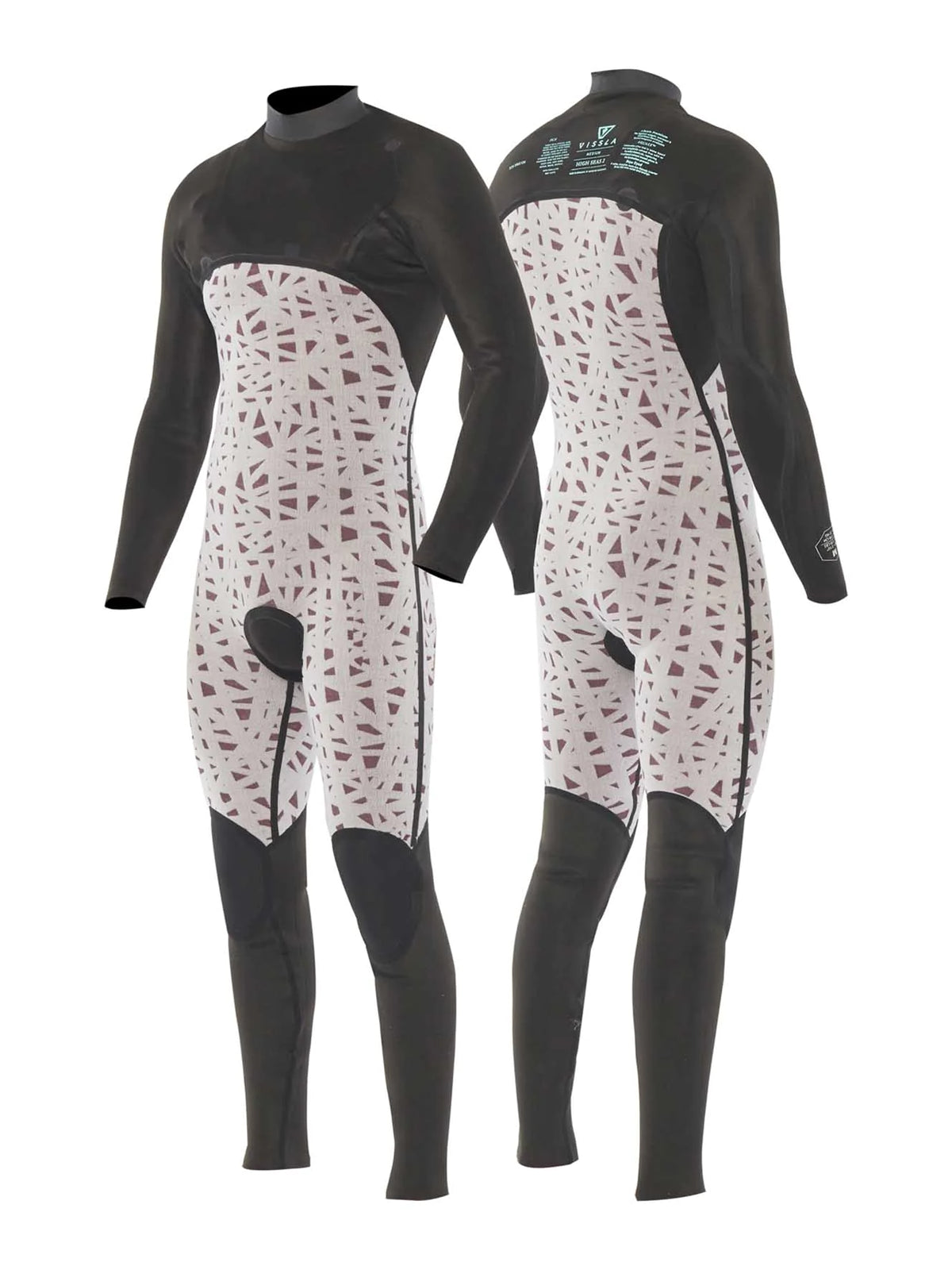Vissla Wetsuit High Seas II Full Chest Zip 4-3 Charcoal
