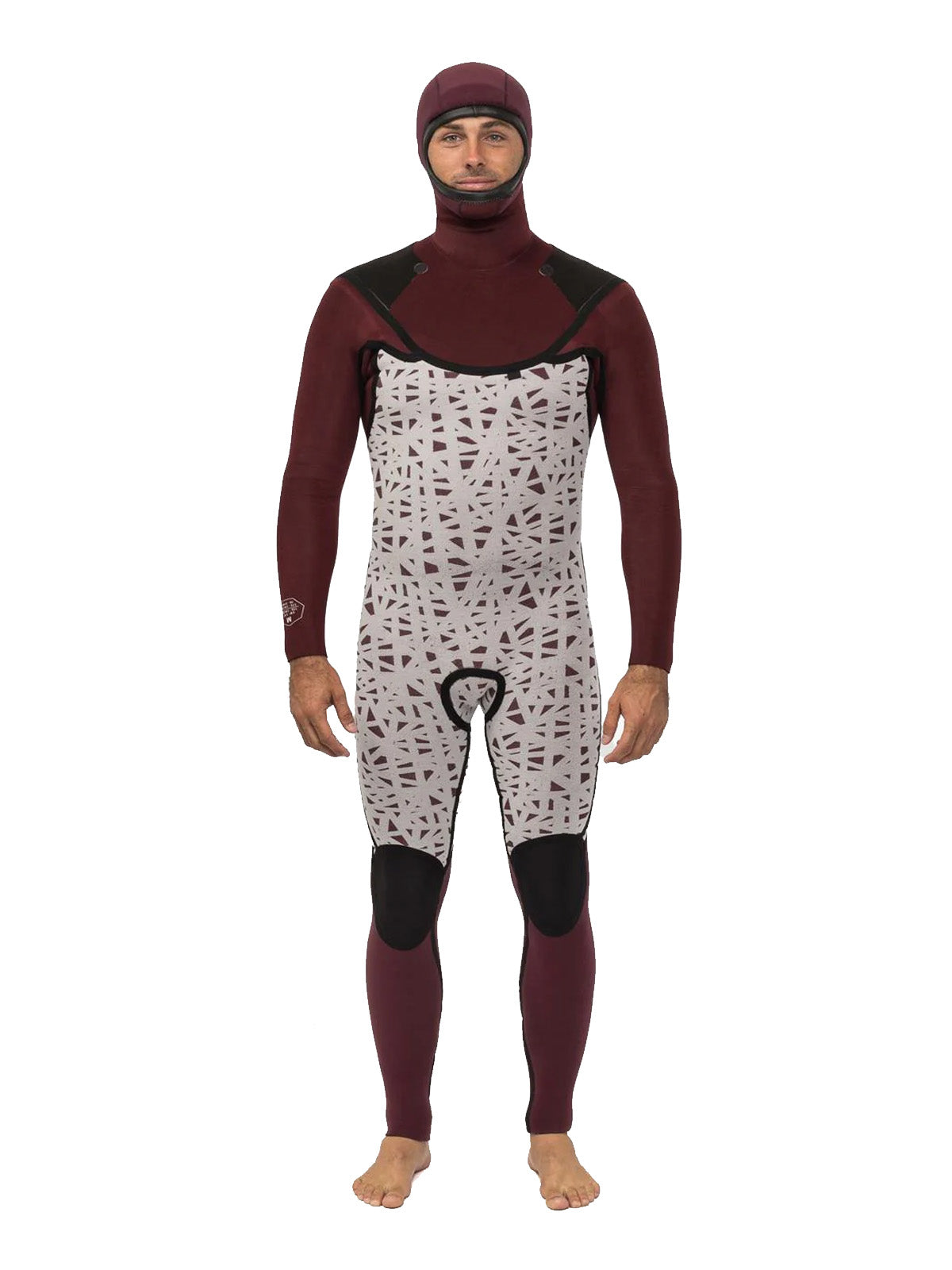 Vissla Wetsuit New Seas 5-4 Hooded V-Zip Black