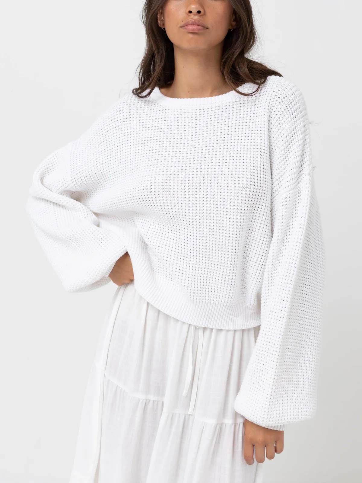 Rhythm Women's Classic Knit Jumper White