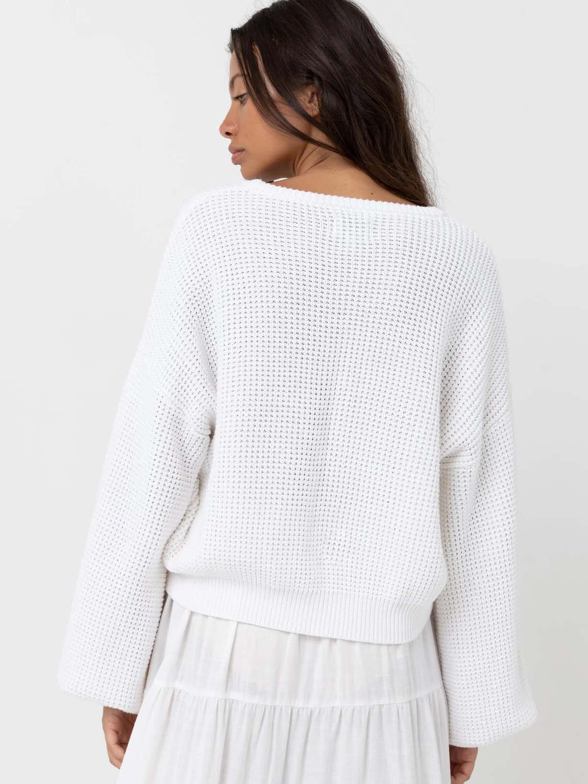 Rhythm Women's Classic Knit Jumper White