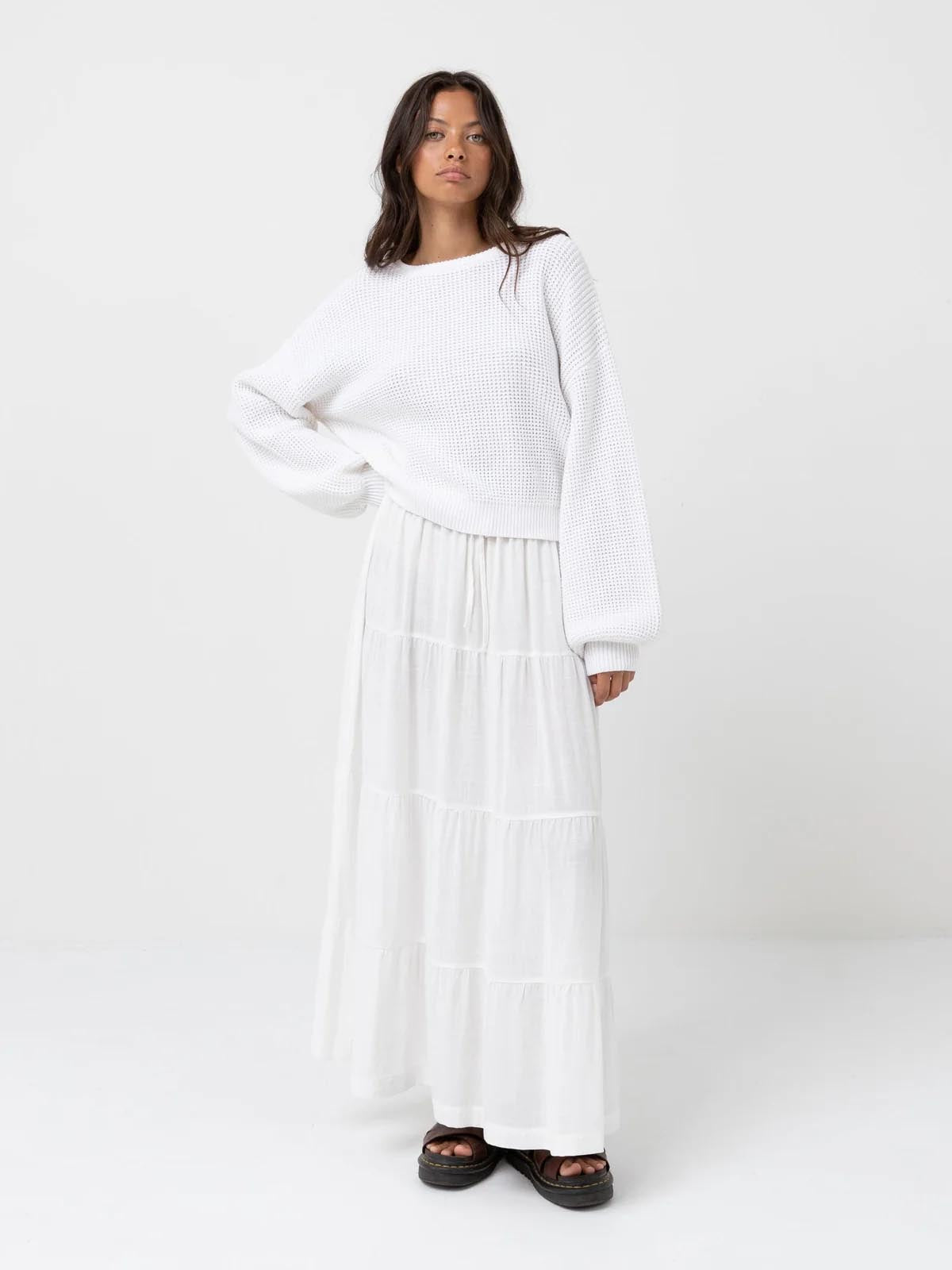 Rhythm Women's Classic Knit Jumper White