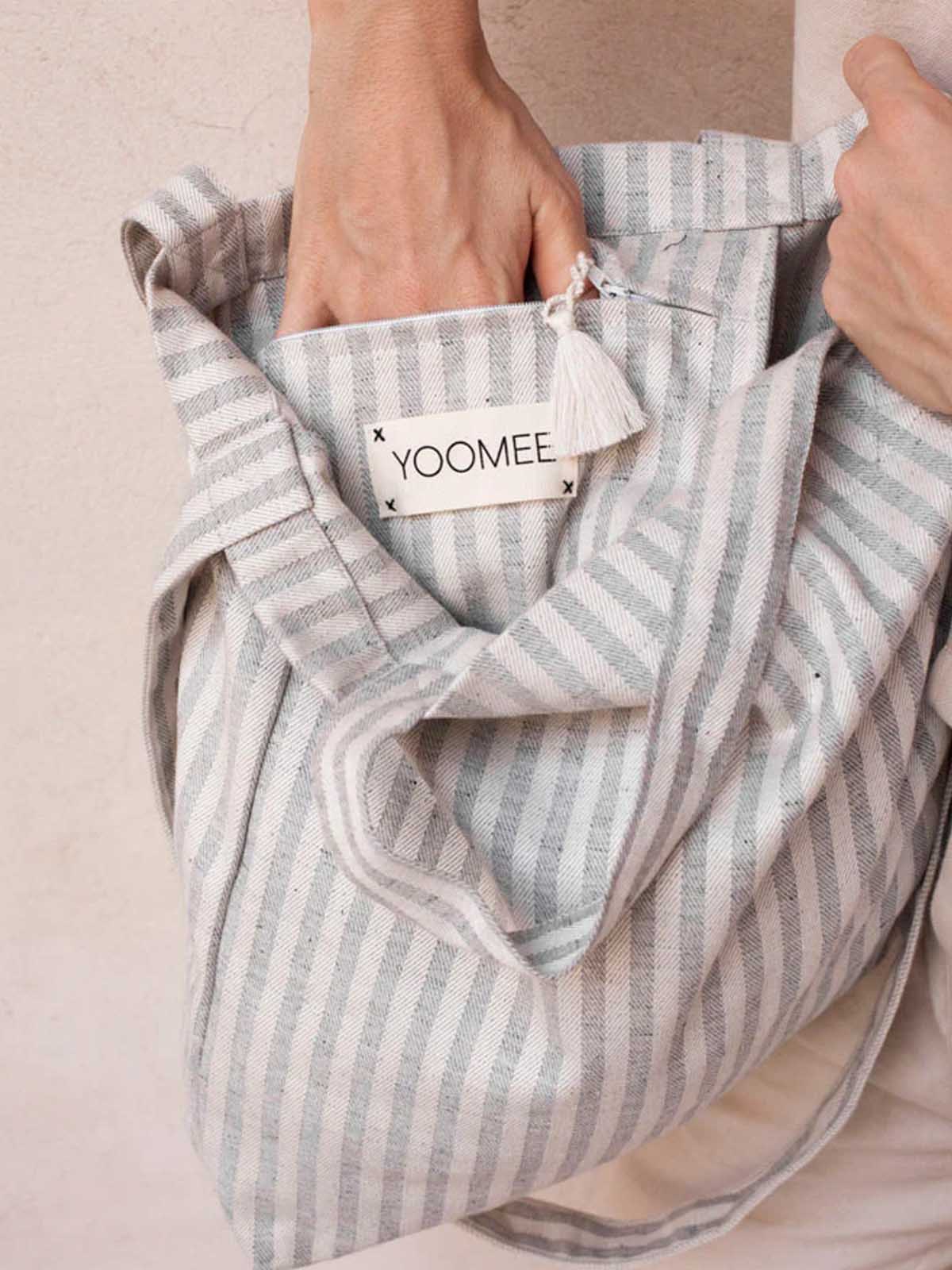 Yoomee Bag Nora Light Grey Stripes Tassel