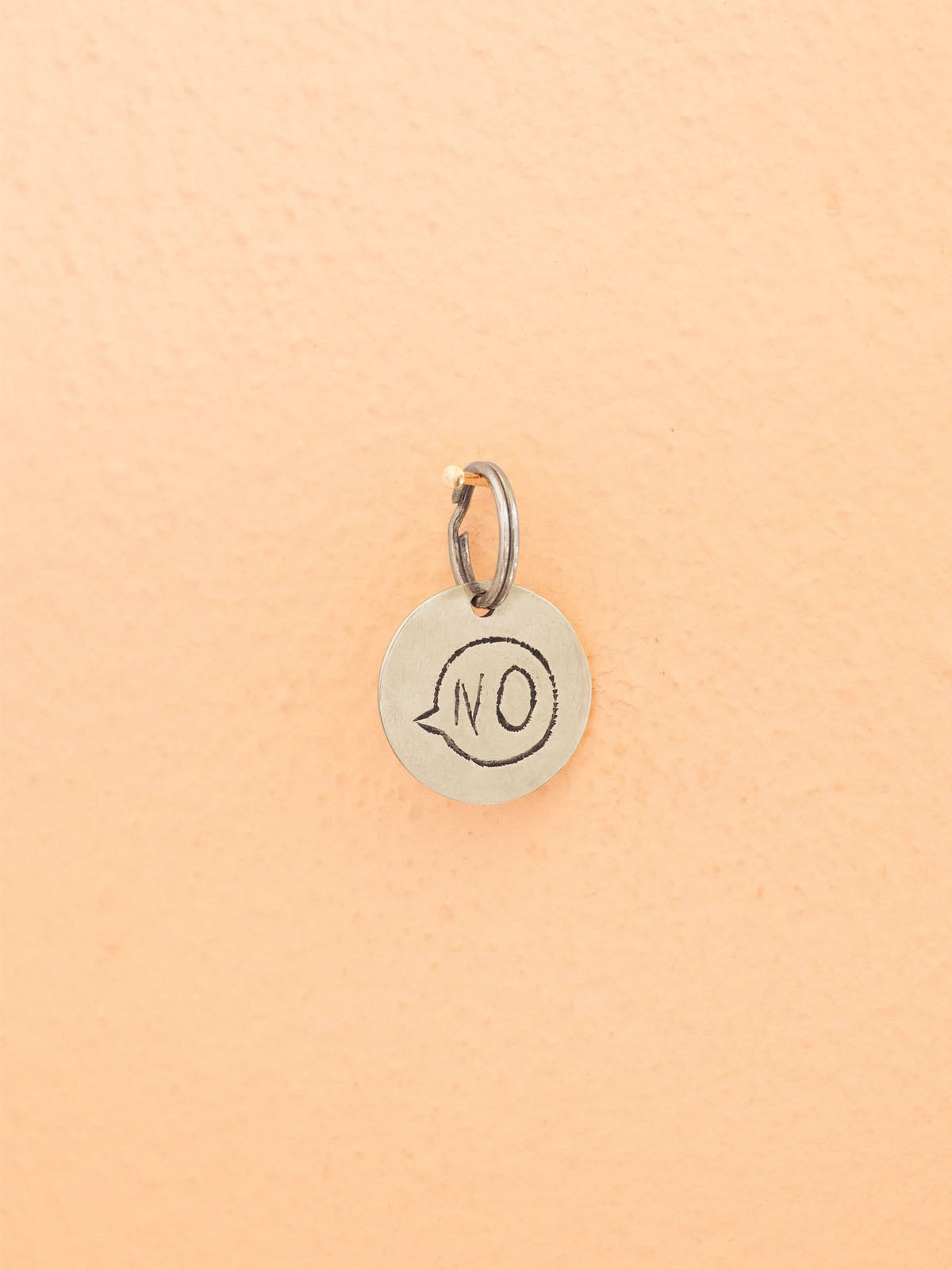 Yoomee Key Tag Mini SAY NO Silver