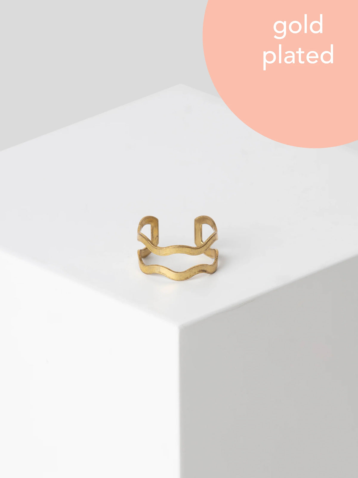 Yoomee Wave Ring Gold Plated