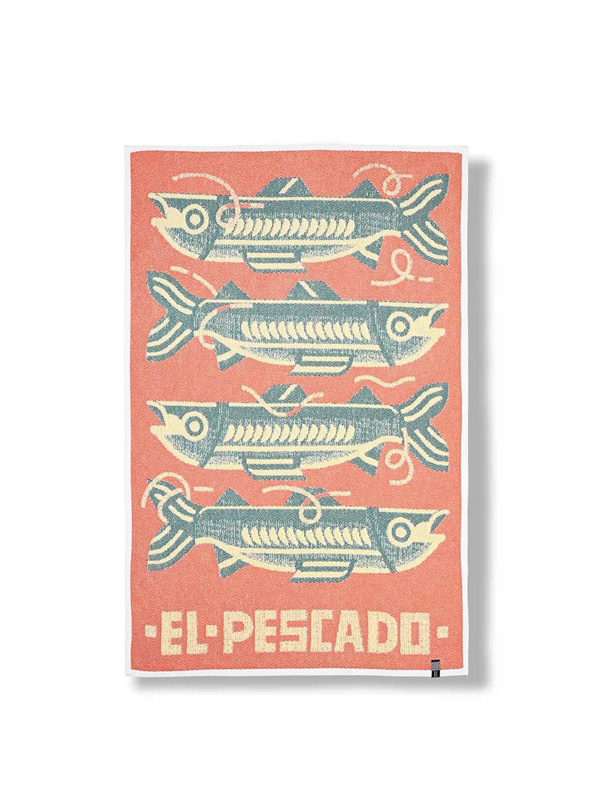 ZigZagZurich  Cotton Beach Towel / Mini Blanket “El Pescado” by Florian Schommer