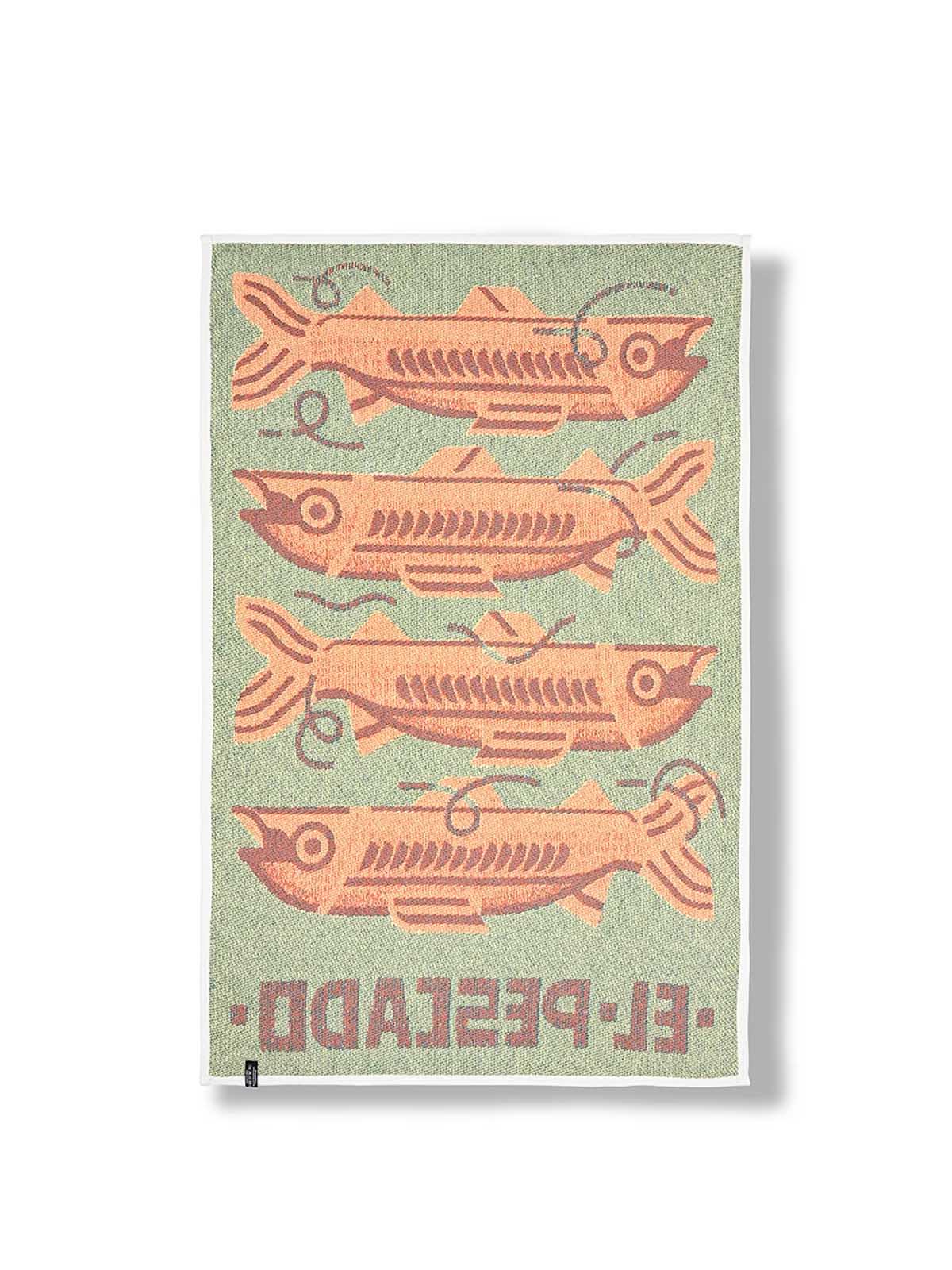 ZigZagZurich  Cotton Beach Towel / Mini Blanket “El Pescado” by Florian Schommer