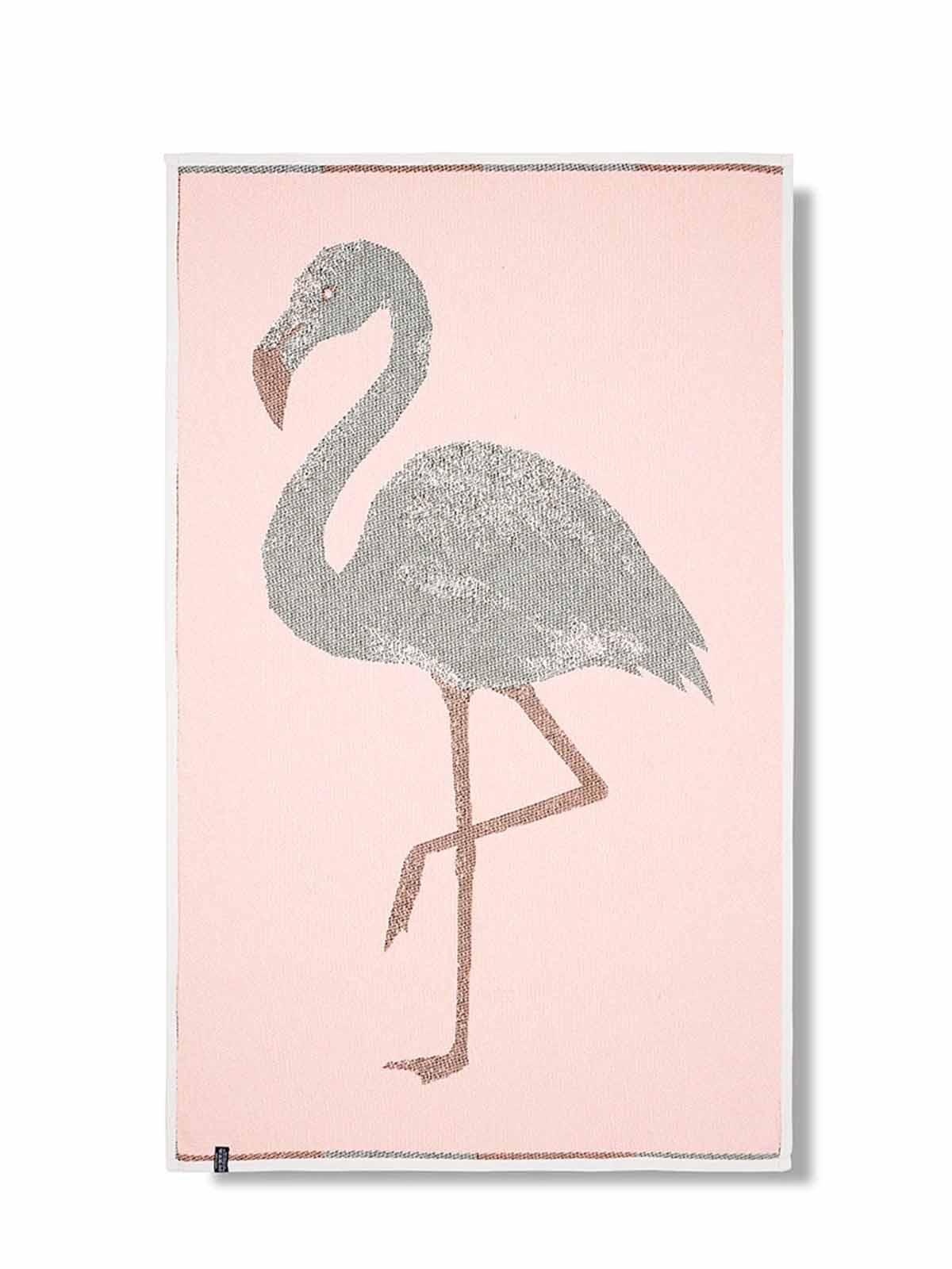 ZigZagZurich Cotton Beach Towel & Mini Blanket “Flamingo” by Michele Rondelli