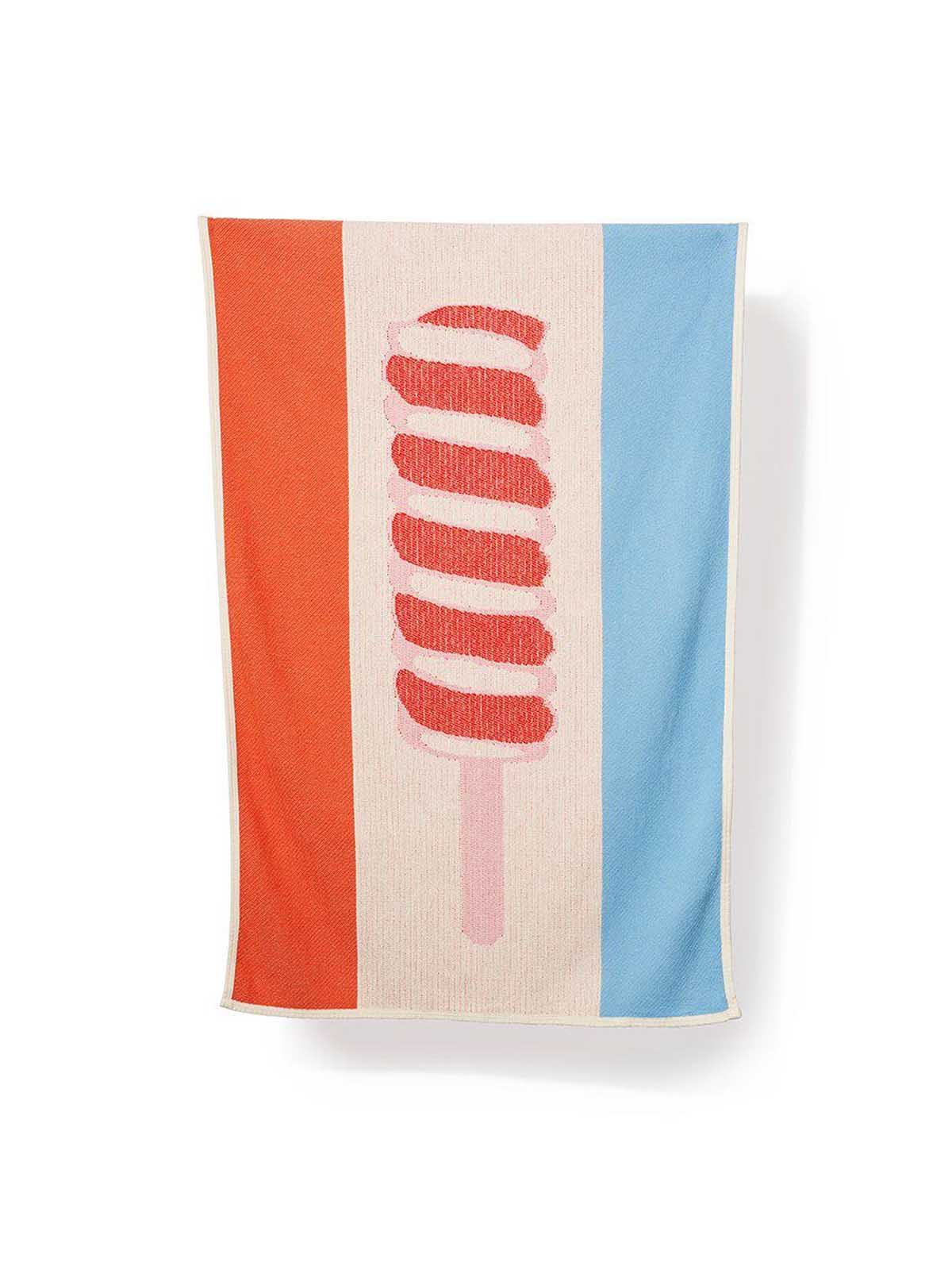 ZigZagZurich Cotton Beach Towel or Mini Blanket "Lollipop" by Michele Rondelli