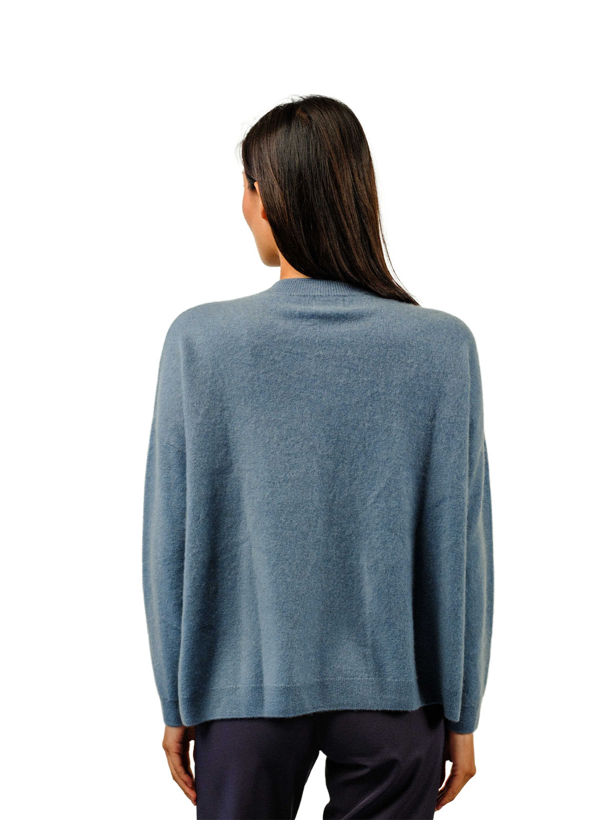Visitor Clothing Women's Asteria Brushed Cashmere Sweater Battleship