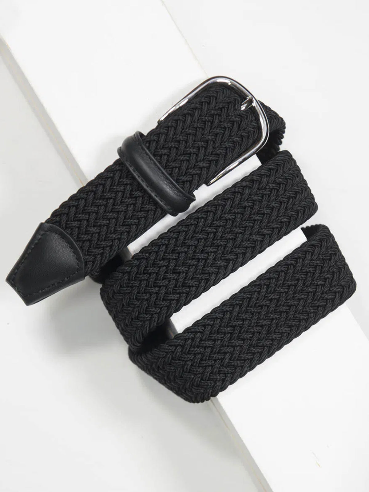 Anderson's 3.5cm Classic Elastic Woven Belt Black