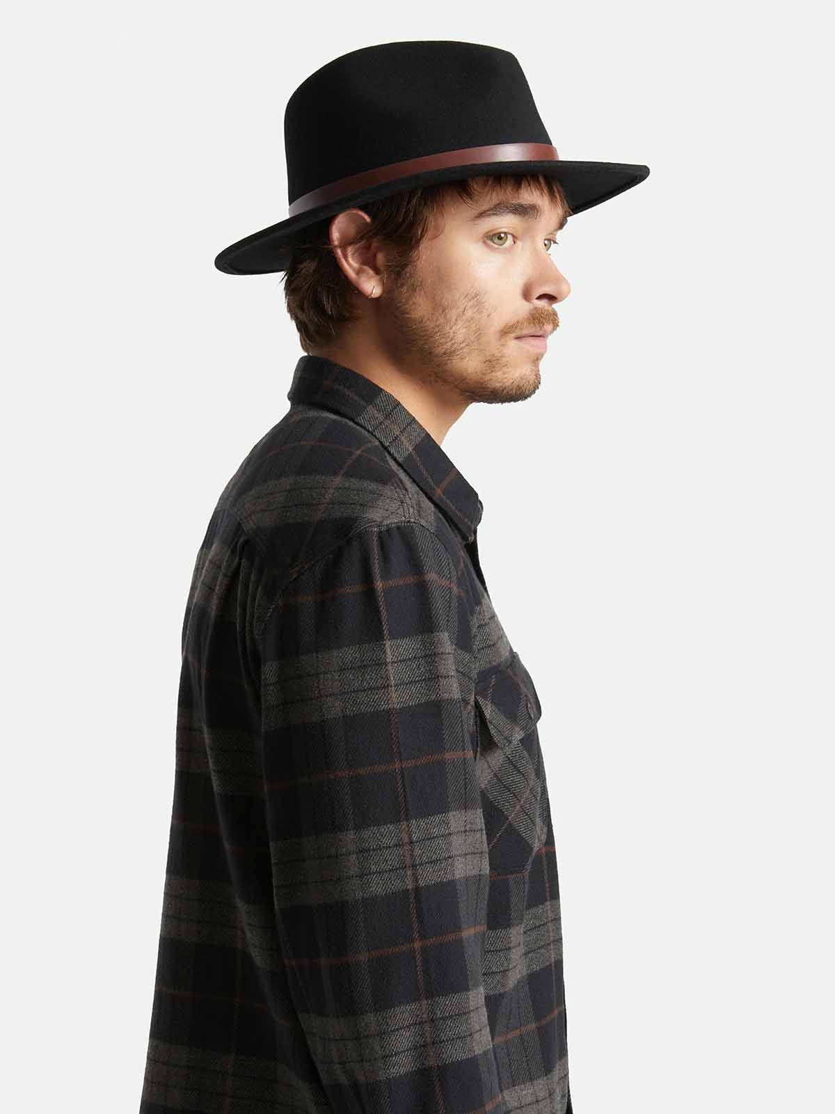 Brixton Messer Fedora Hat Black