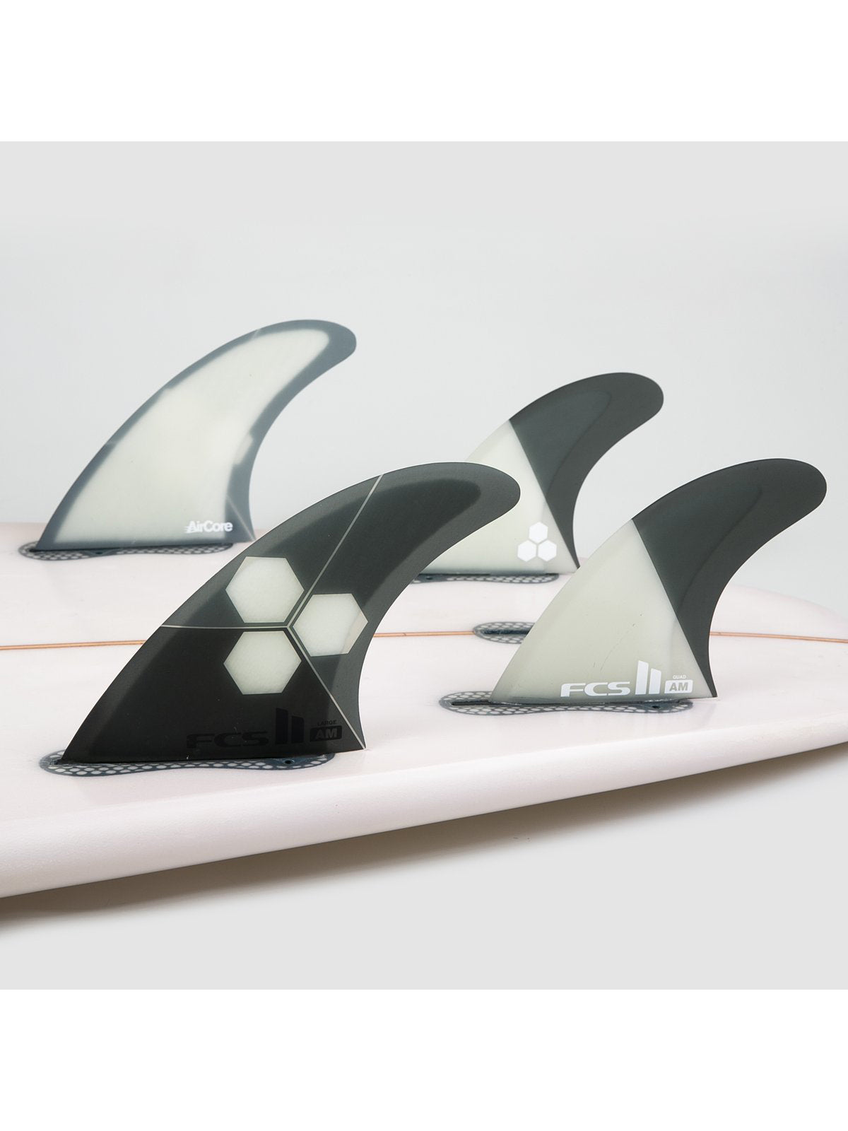 FCS II Fins Fins AM PC AirCore Tri Quad Set Grey Large (5 Fin)